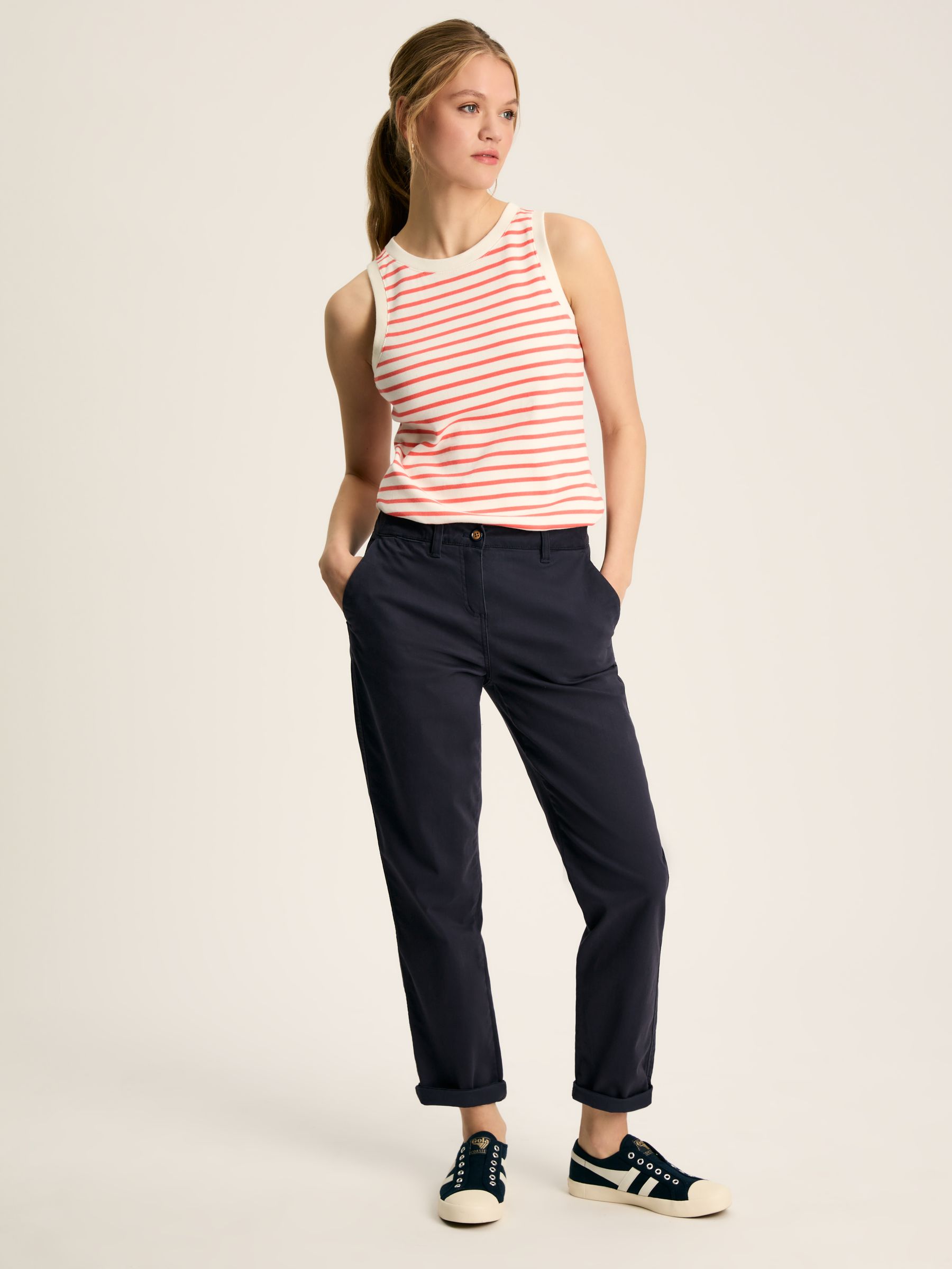 Harbour Cream & Coral Striped Jersey Vest - Image 3 of 6