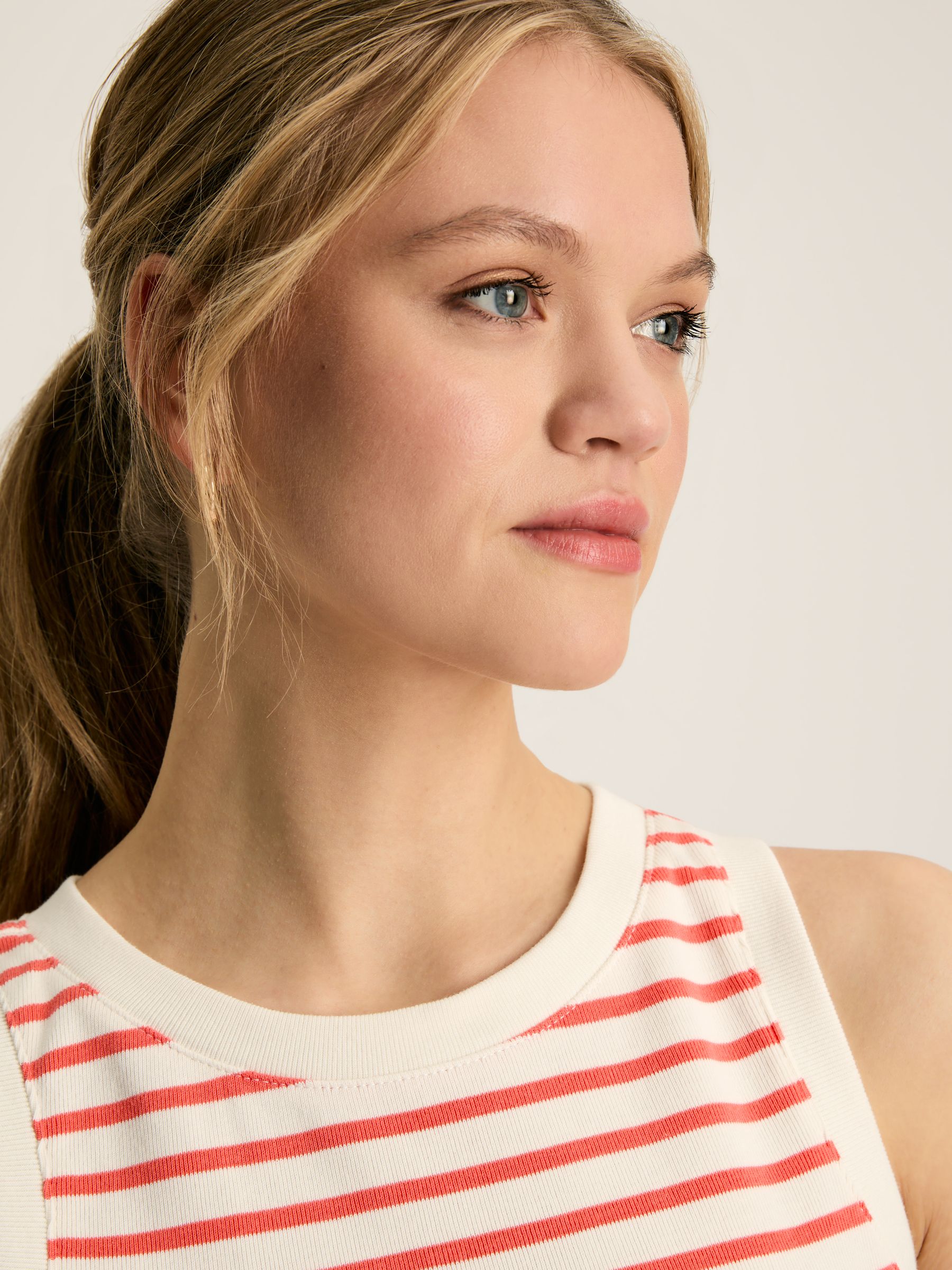 Harbour Cream & Coral Striped Jersey Vest - Image 4 of 6