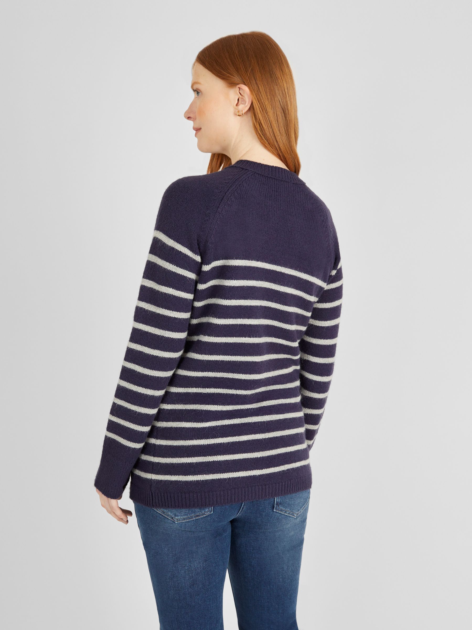 Navy Stripe Button Shoulder Maternity & Nursing Jumper - Image 2 of 5