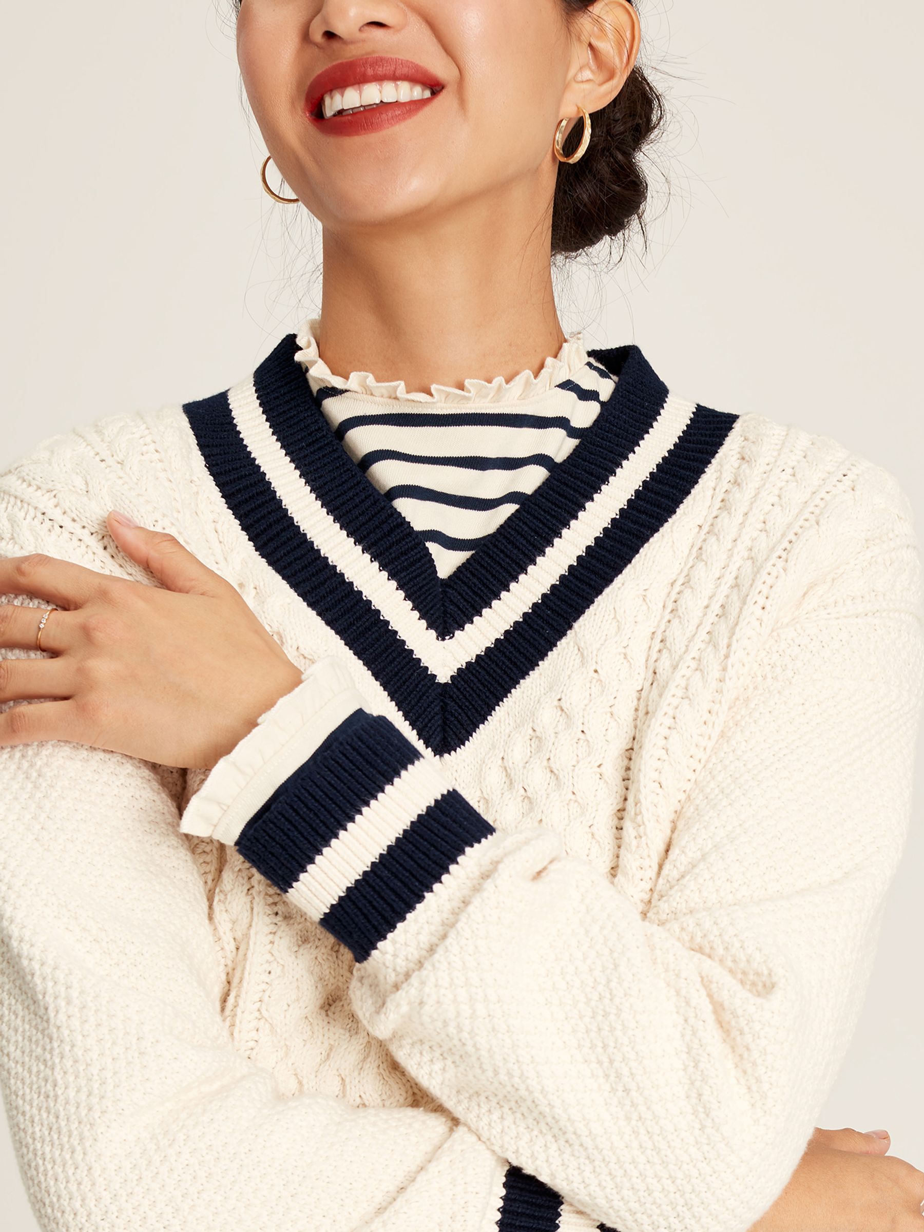 Dawson Cream V-Neck Cricket Jumper - Image 3 of 5