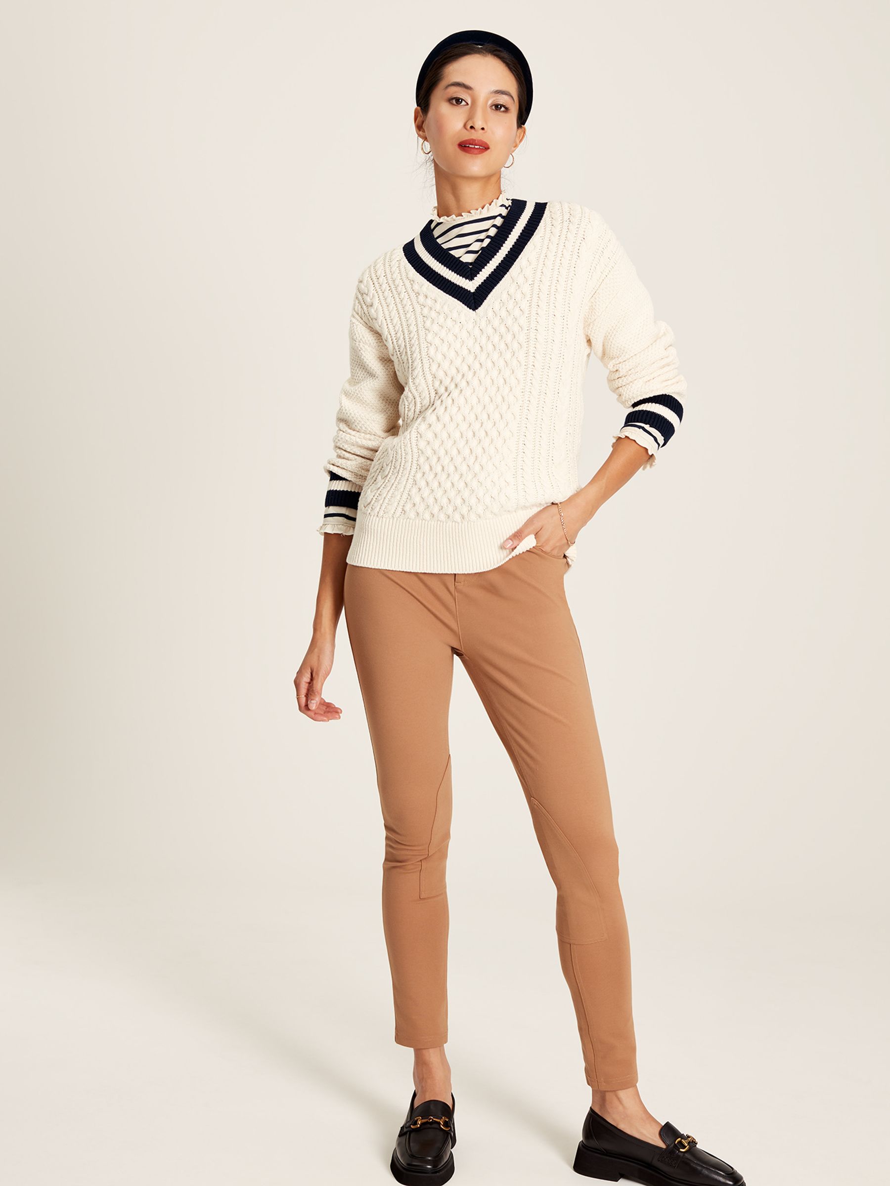 Dawson Cream V-Neck Cricket Jumper - Image 4 of 5