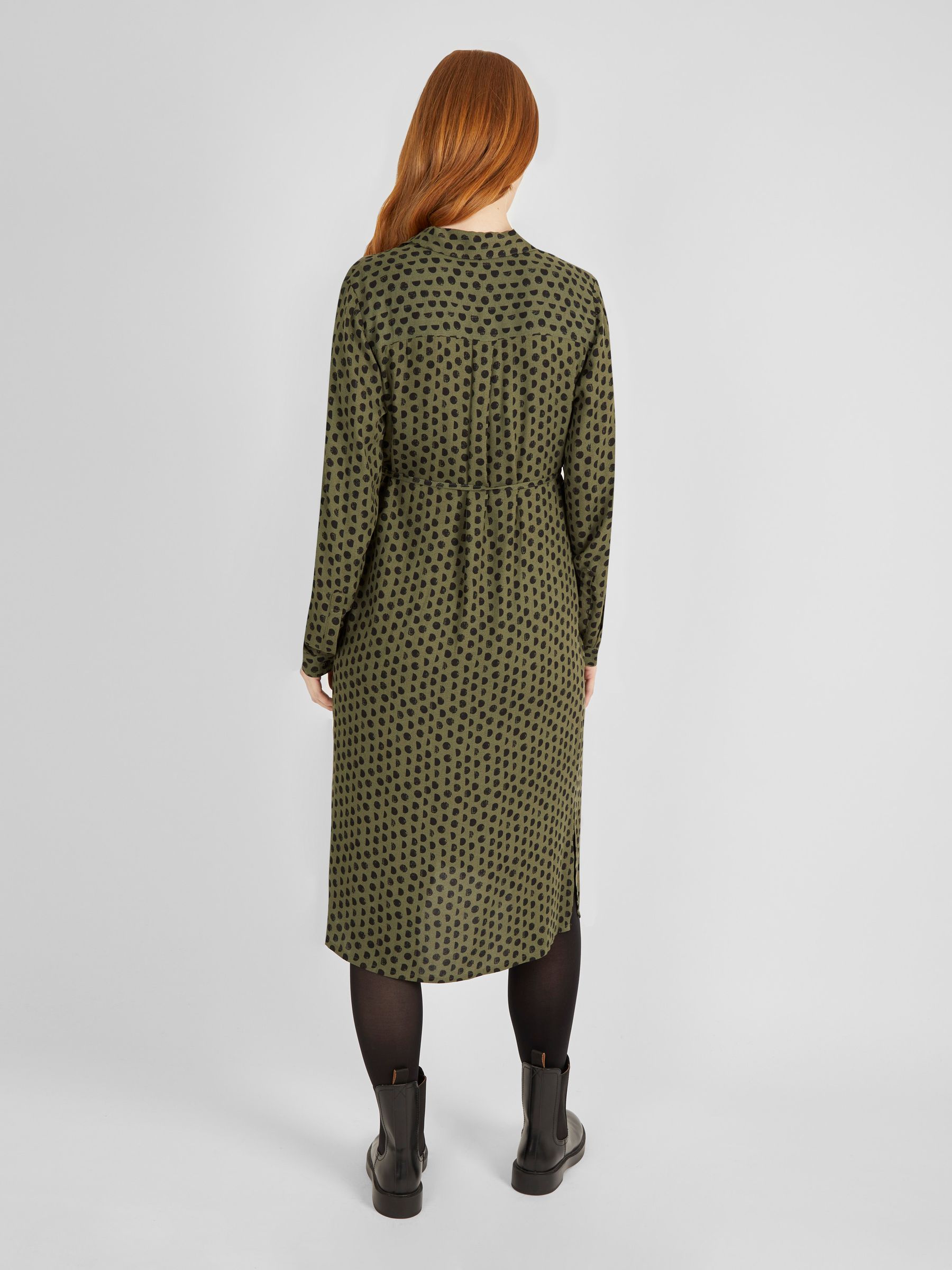 Khaki Spot Maternity Shirt Dress - Image 3 of 4