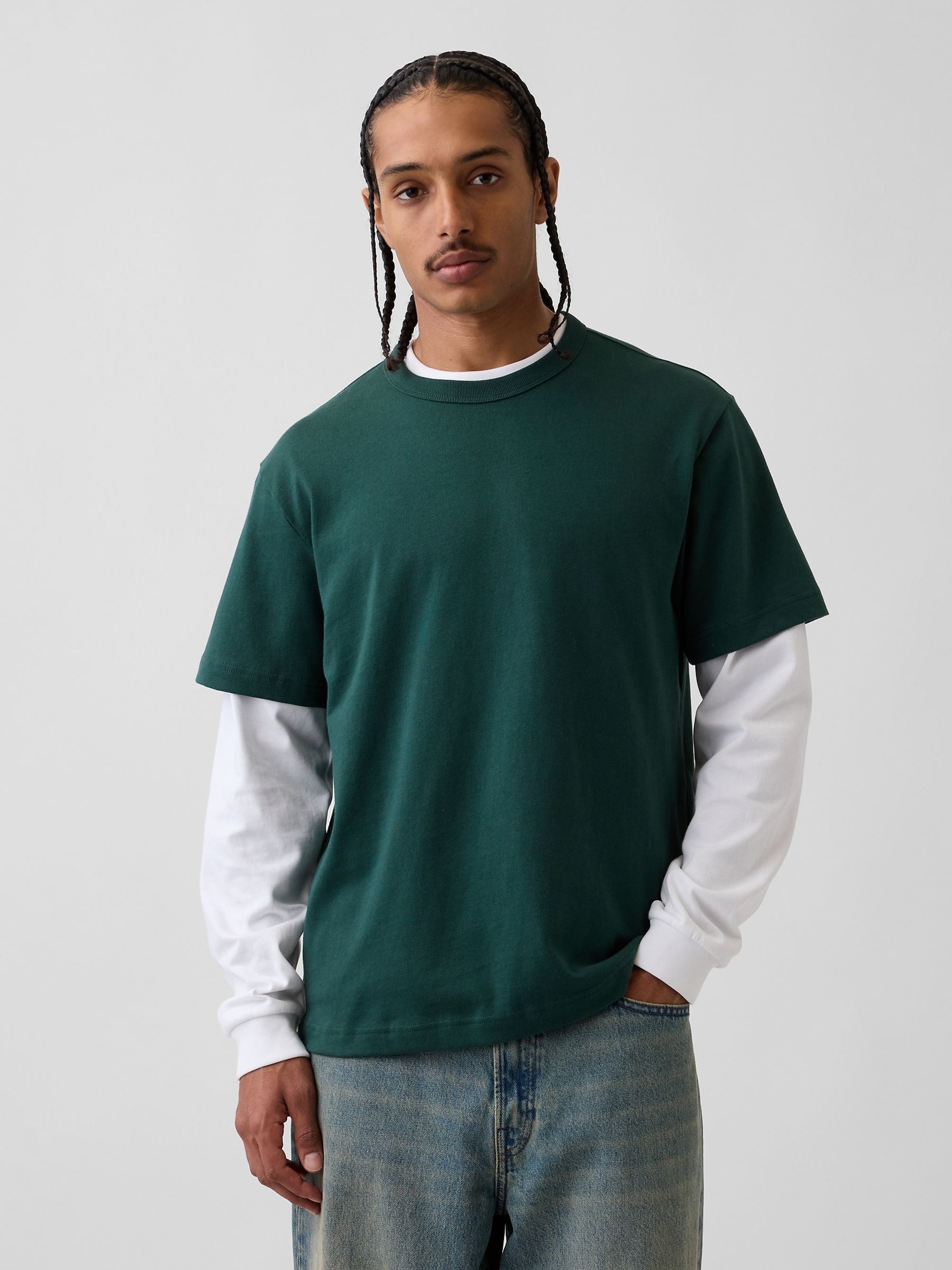 Green Heavyweight Relaxed Short Sleeve T-Shirt - Image 1 of 4