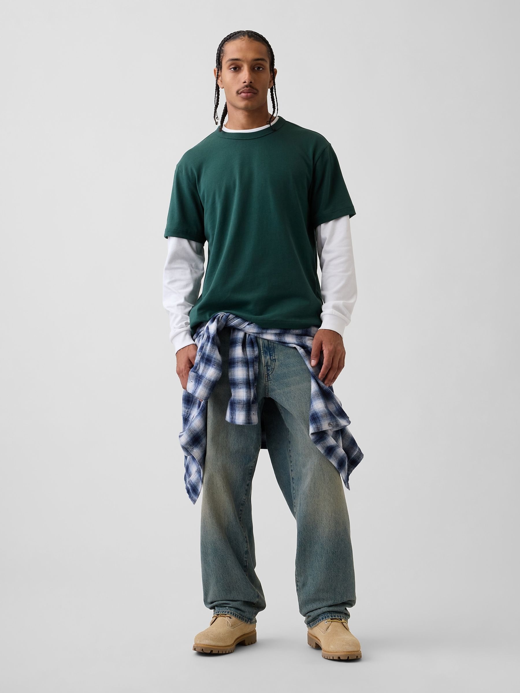 Green Heavyweight Relaxed Short Sleeve T-Shirt - Image 3 of 4