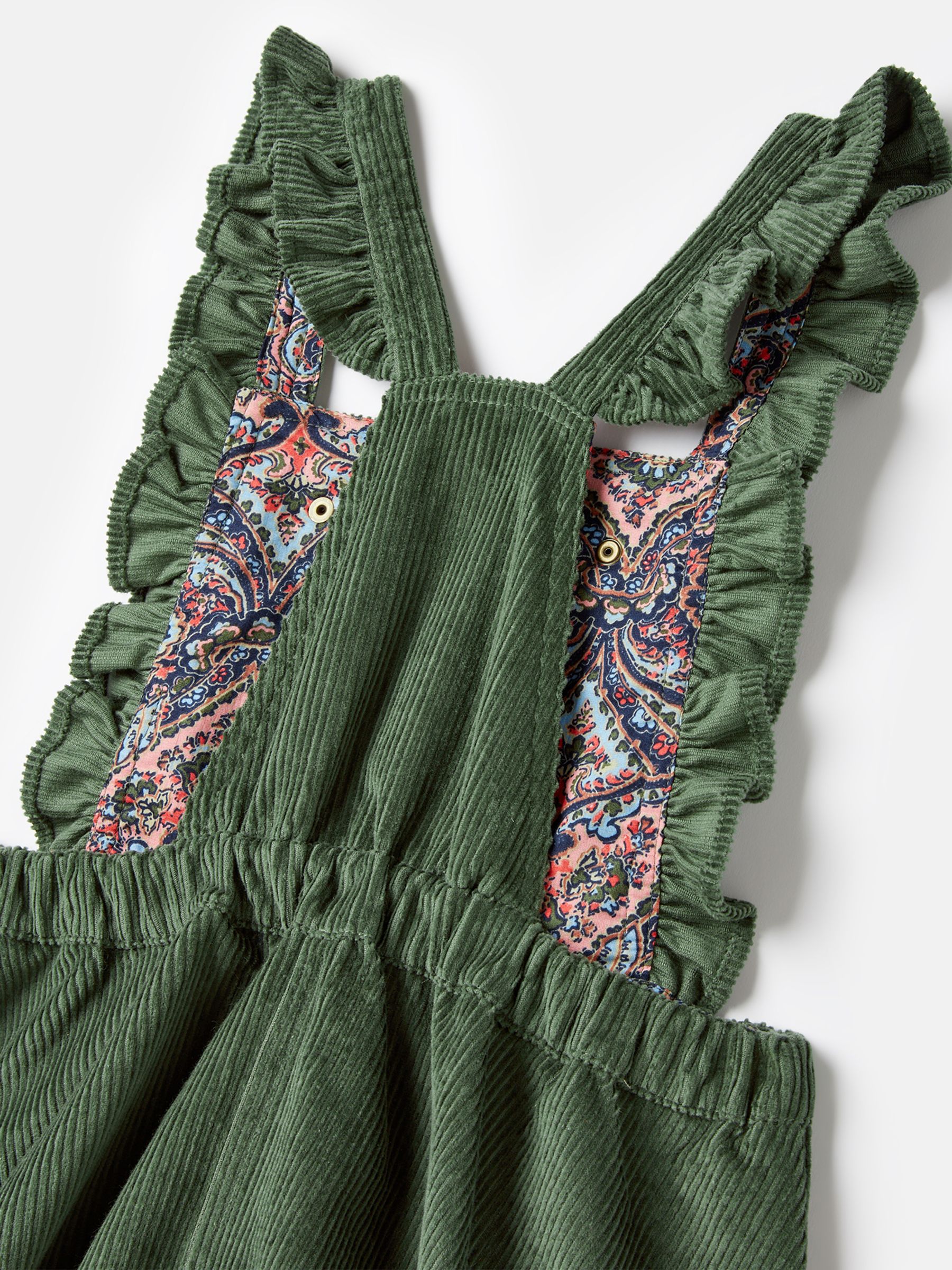 Adaline Green Corduroy Pinafore Dress | Joules