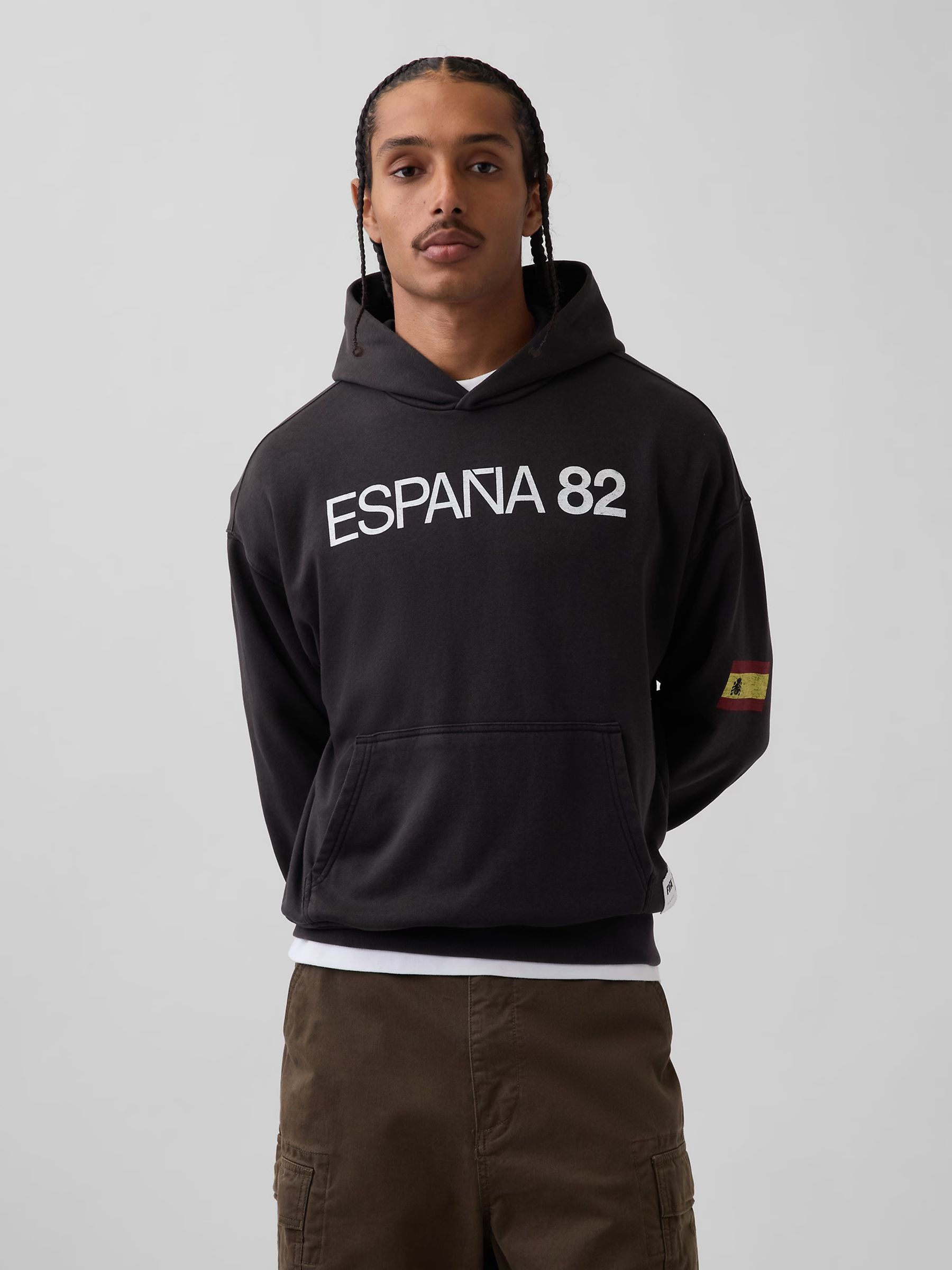 Black Spain FIFA WORLD CUP™ Vintage Soft Oversized Hoodie - Image 1 of 4