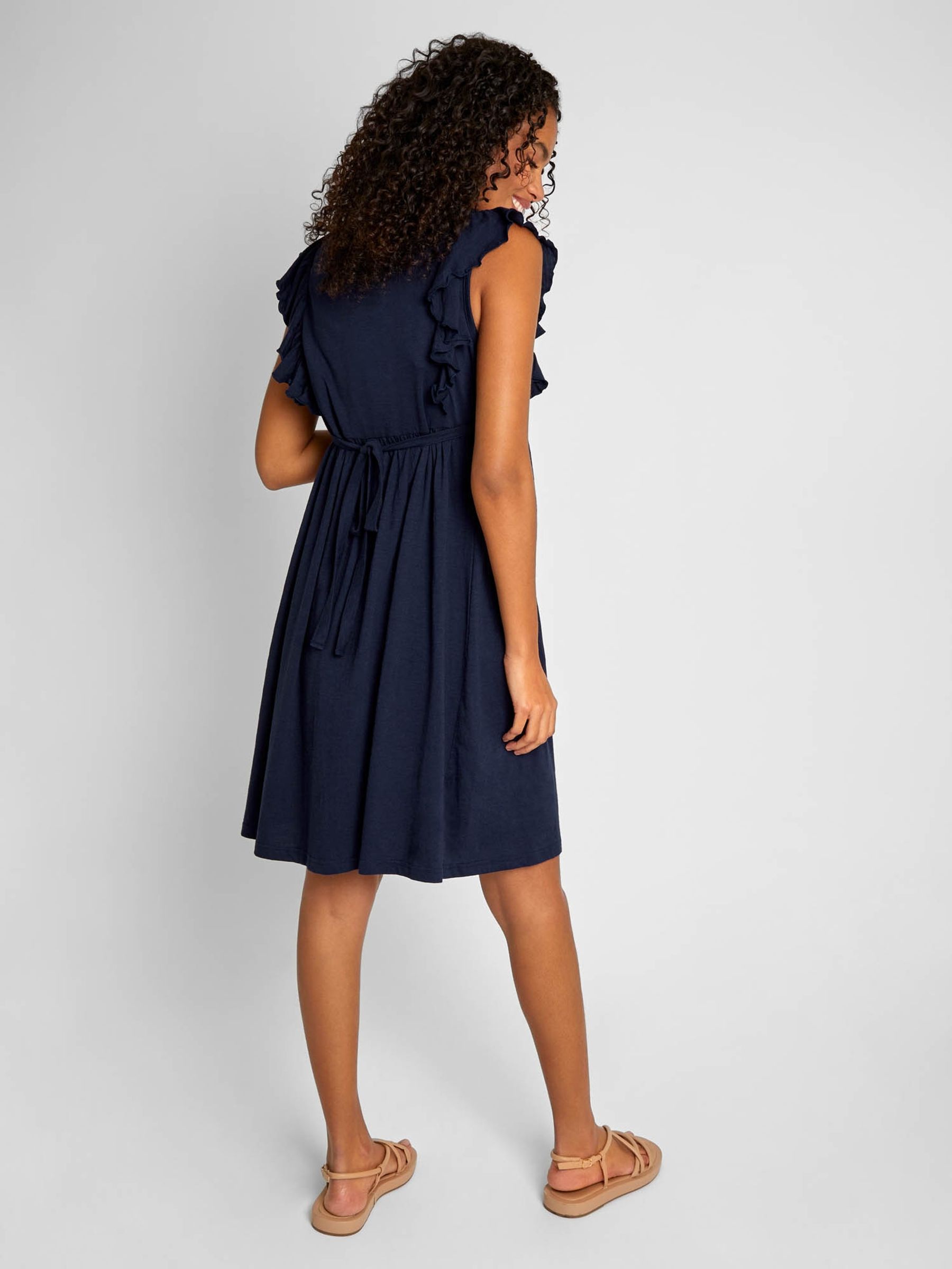 Navy Jersey Broderie Anglaise Maternity Dress - Image 2 of 3