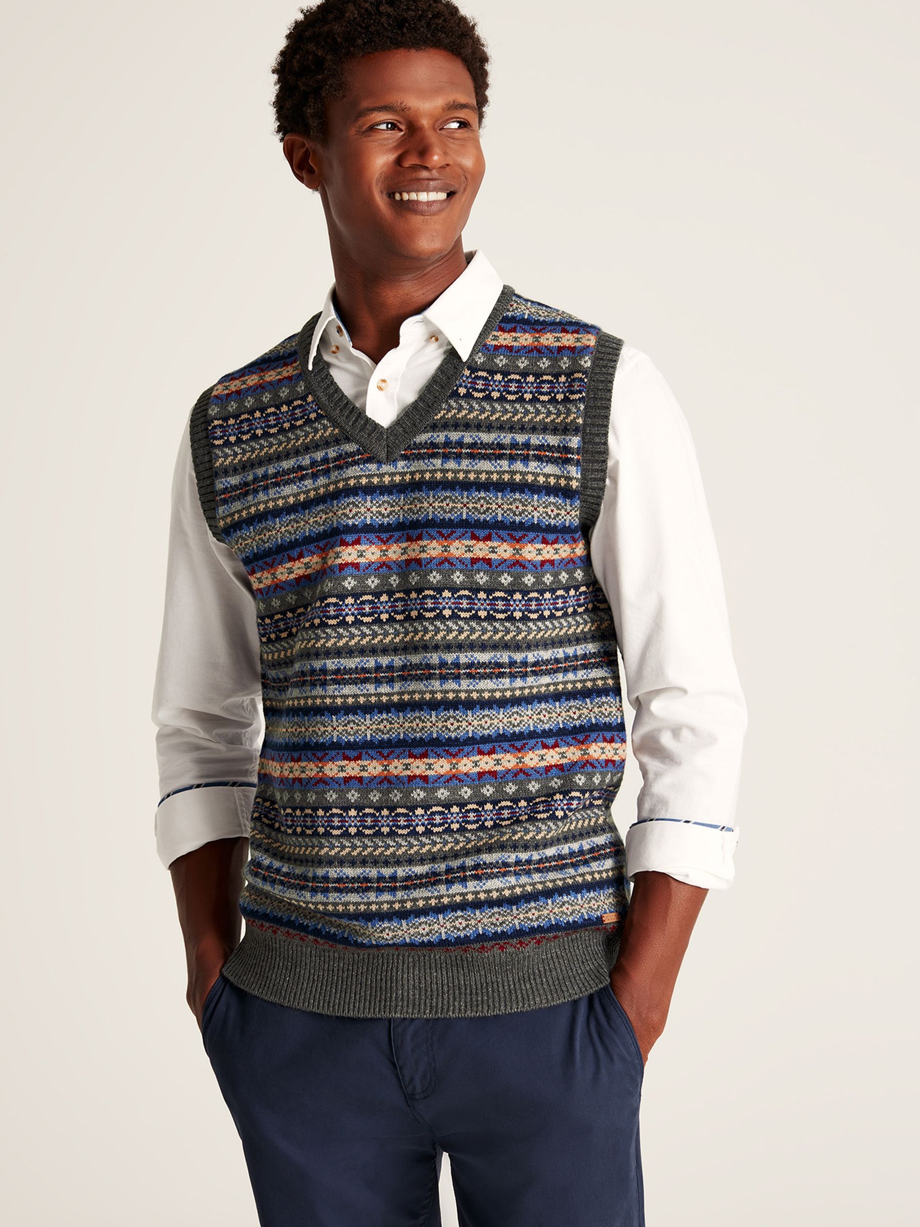 Fair Isle Grey Tank Top Joules