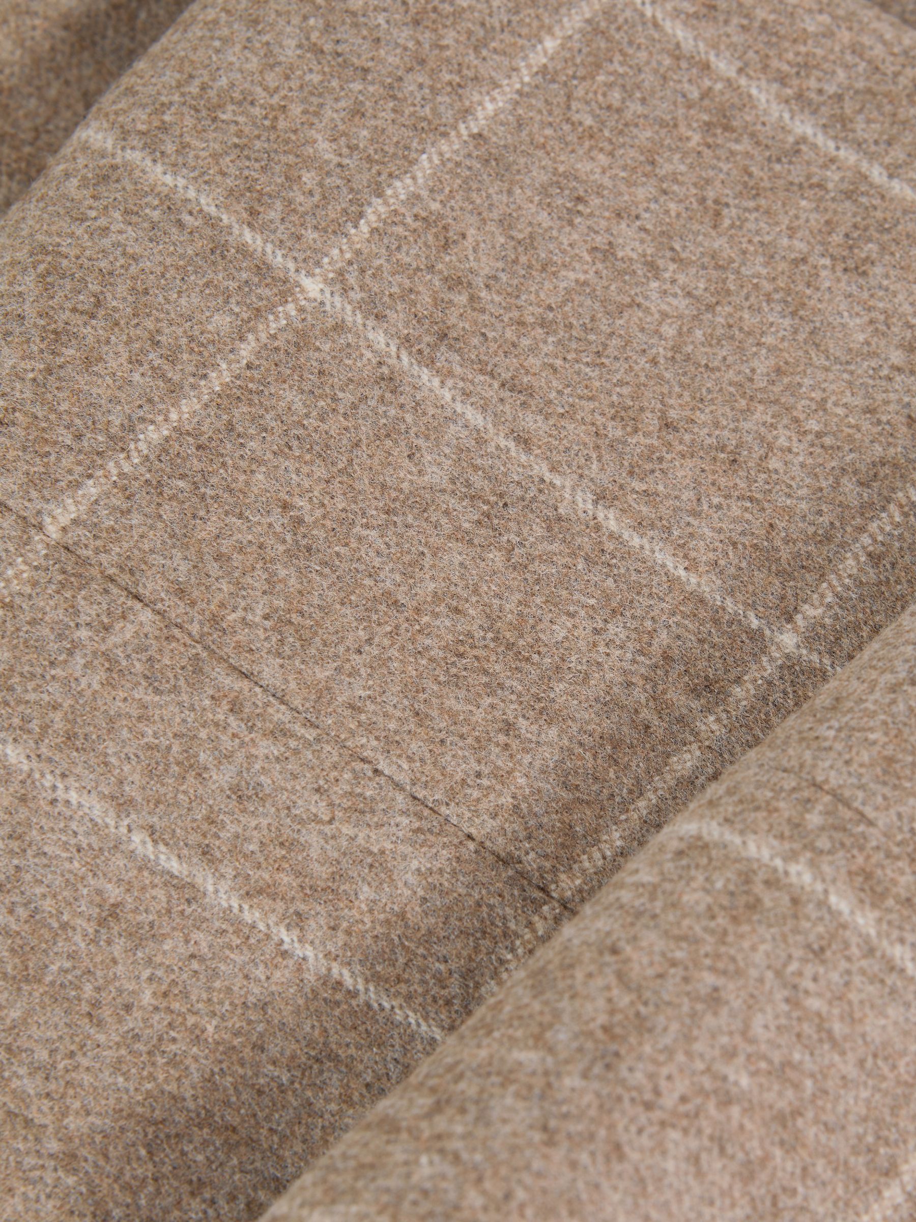 Atelier Italian Wool Cashmere Slim Fit Check Trousers in Oatmeal - Image 6 of 6