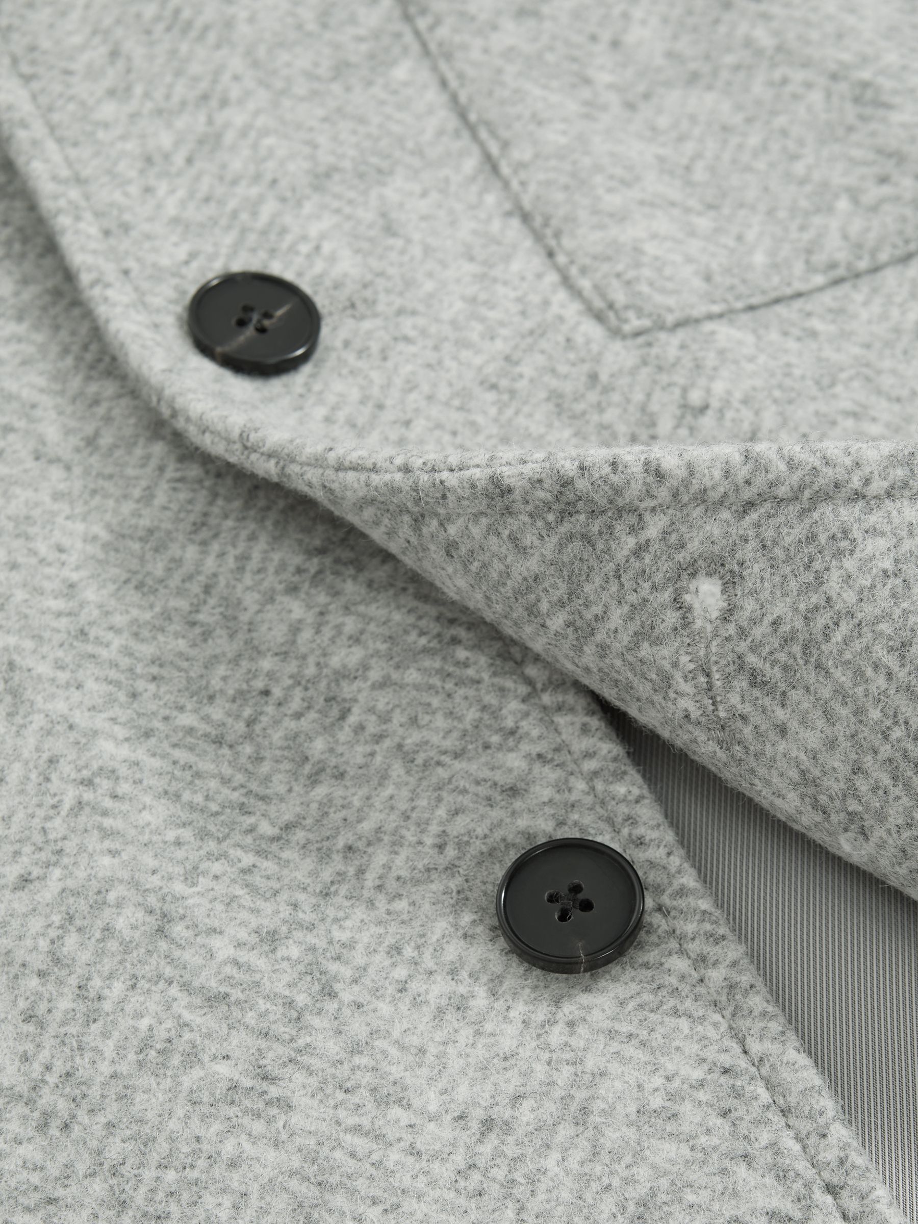 Atelier Italian Wool Blend Button-Through Jacket in Soft Grey Melange - Image 6 of 6