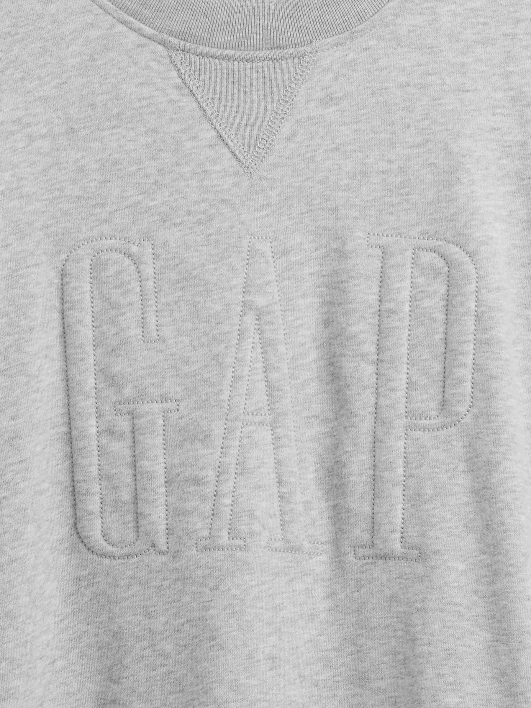 Grey VintageSoft French Terry Oversized Logo Short Sleeve Sweatshirt - Image 4 of 4