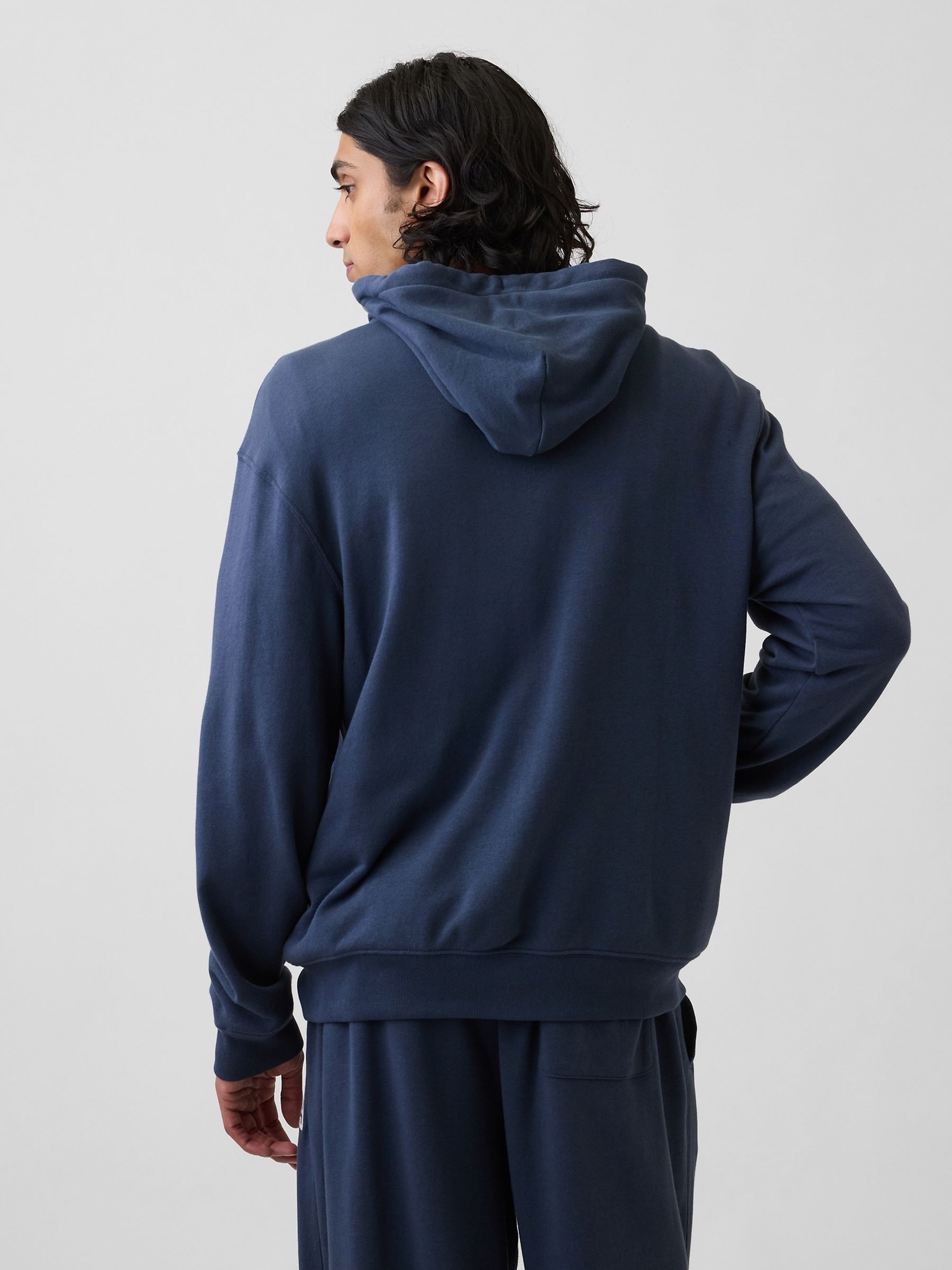 Navy French Terry Relaxed 1969 Logo Zip Hoodie - Image 2 of 4