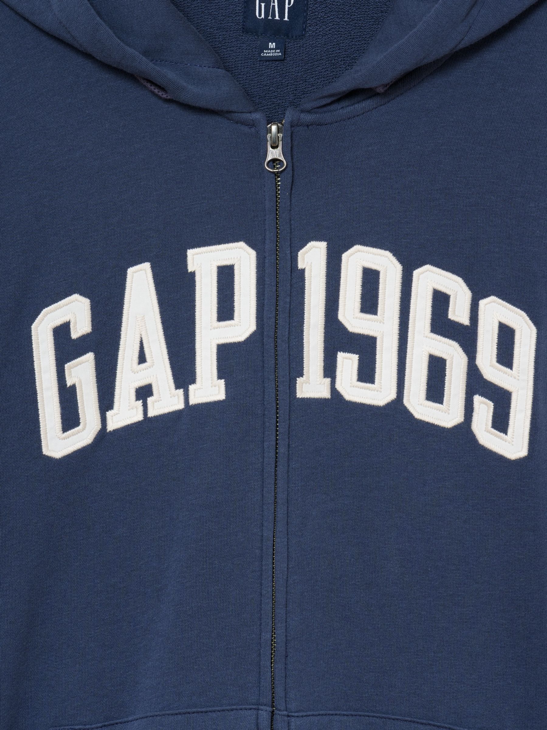 Navy French Terry Relaxed 1969 Logo Zip Hoodie - Image 4 of 4