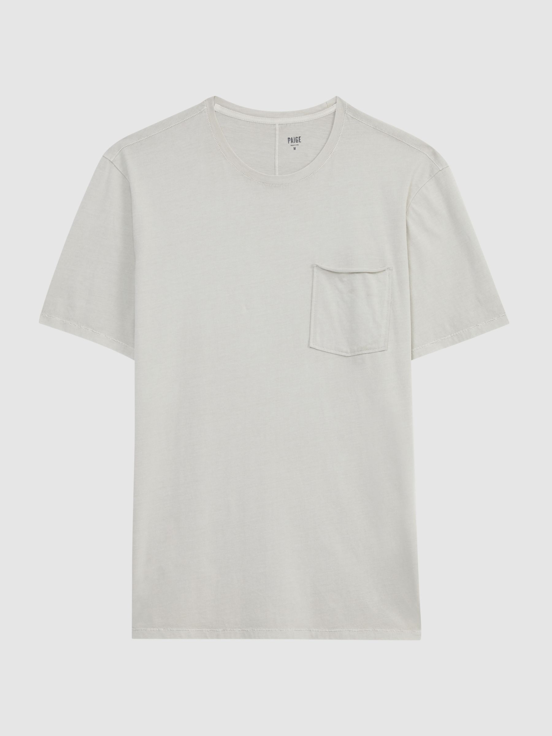 Paige Chest Pocket Acid Wash T-Shirt in Vintage London Fog - Image 2 of 5