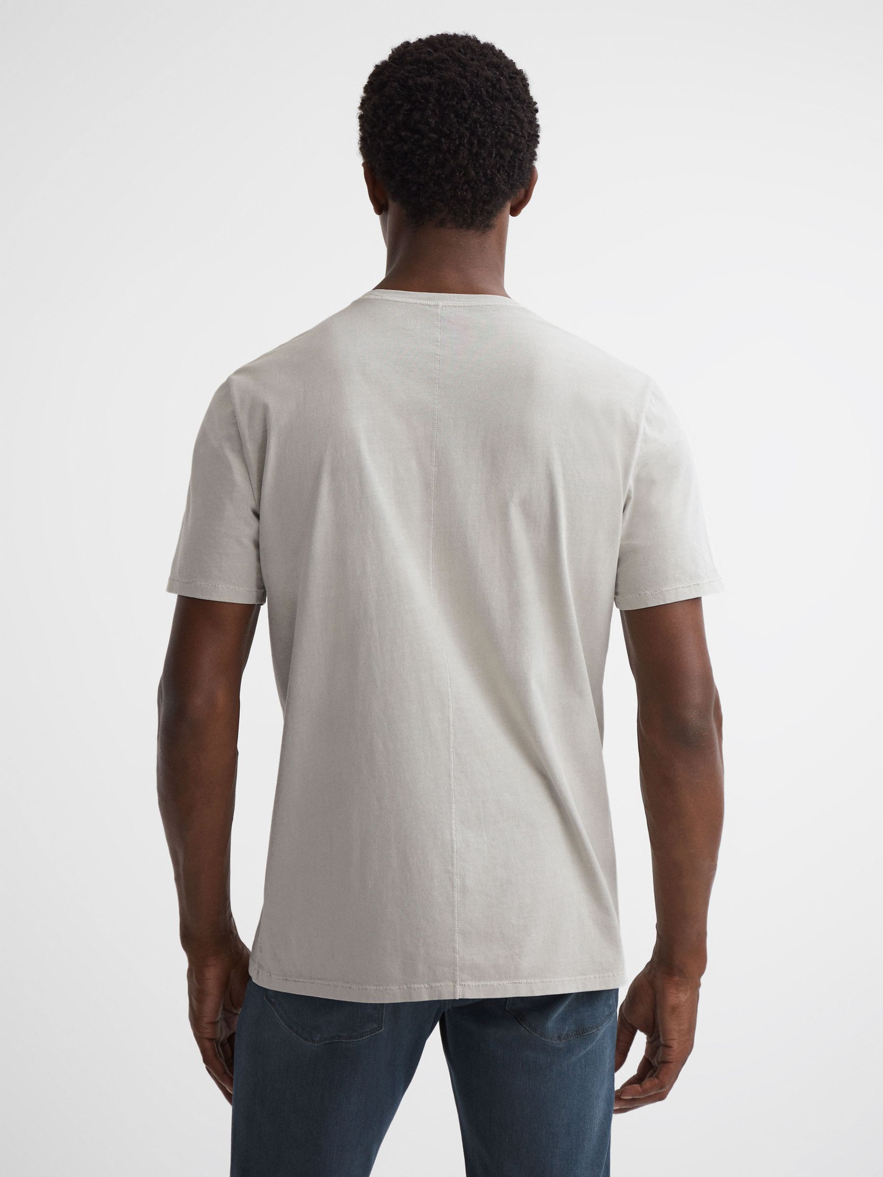 Paige Chest Pocket Acid Wash T-Shirt in Vintage London Fog - Image 5 of 5