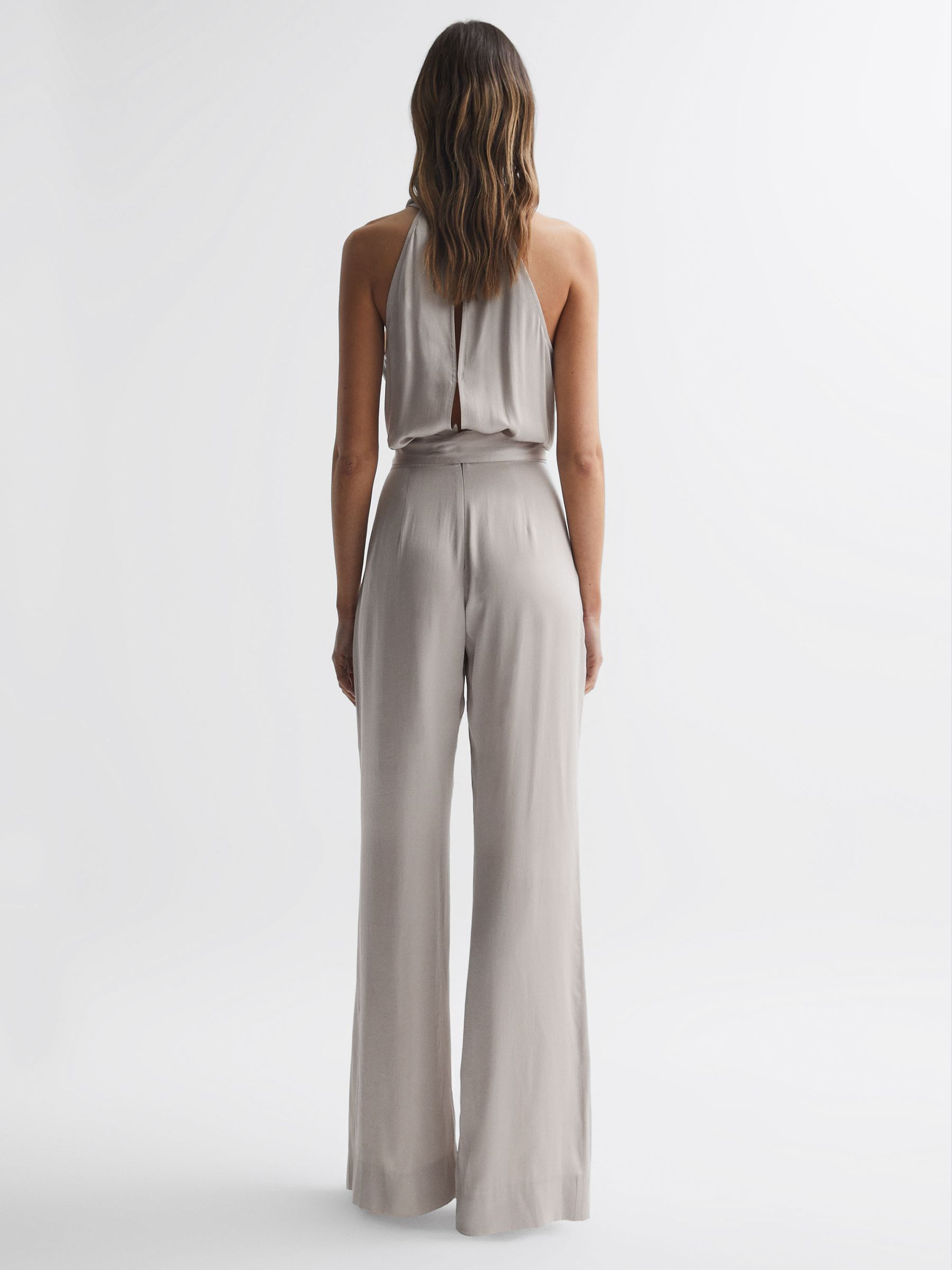 Sleeveless Cowl Neck Jumpsuit in Neutral - Image 5 of 5