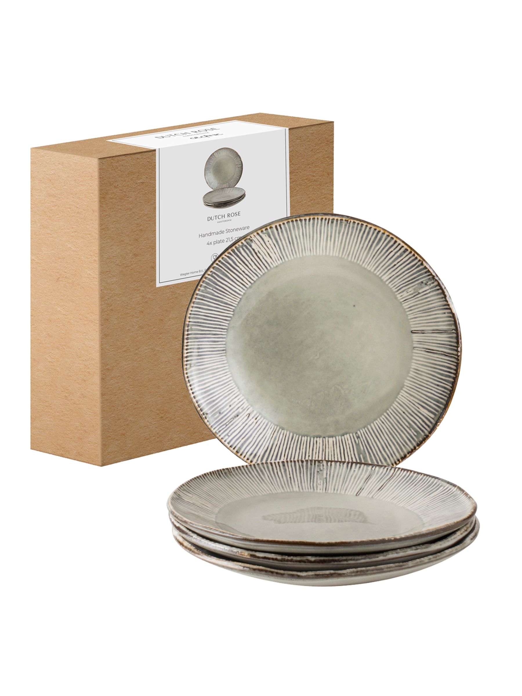 Dutch Rose Ecru Cream Set of 4 Dinner Plates Set of 4 Dinner Plates - Image 4 of 4