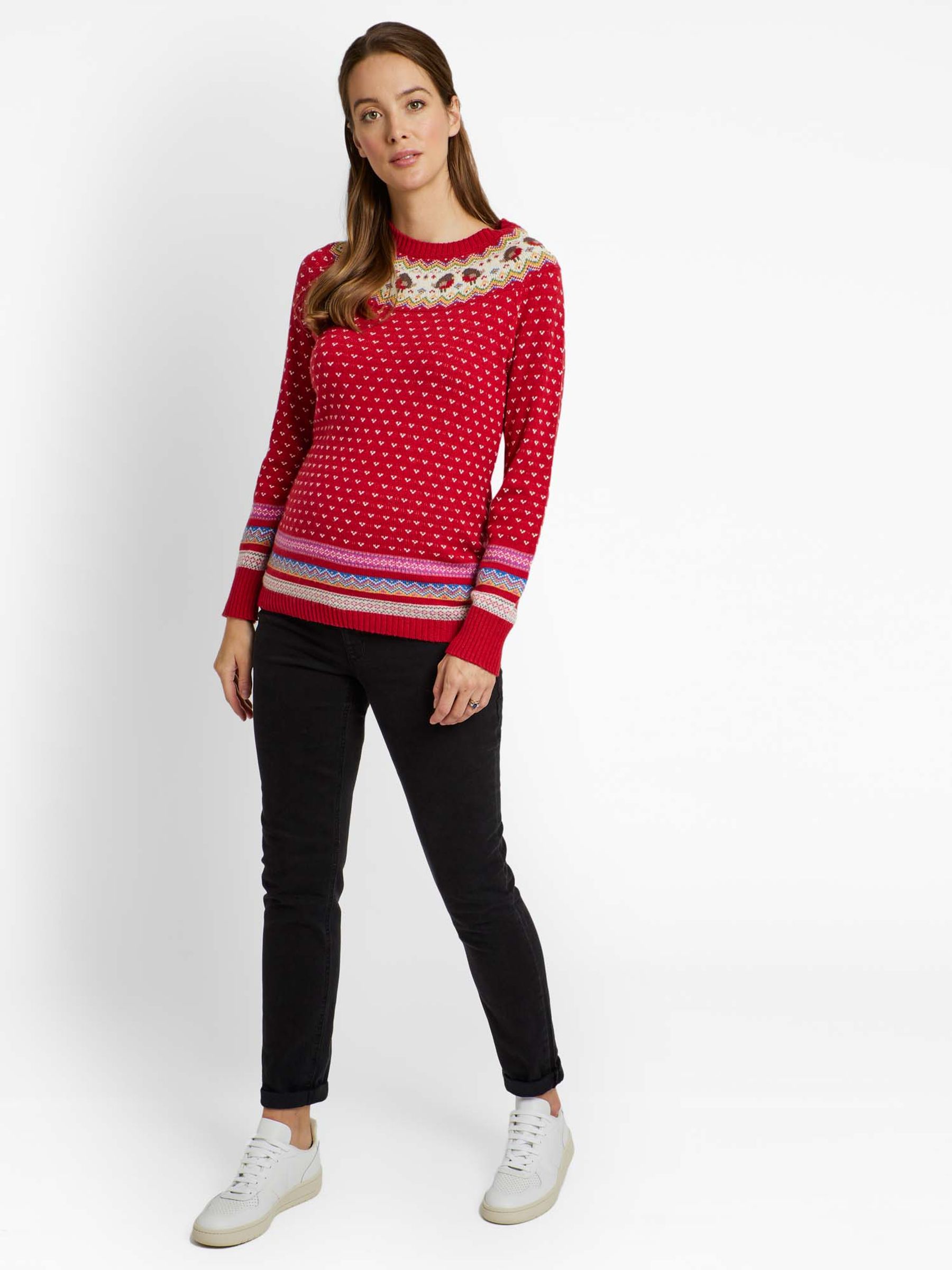 Red Maternity Christmas Robin Fair Isle Pattern Jumper - Image 3 of 3