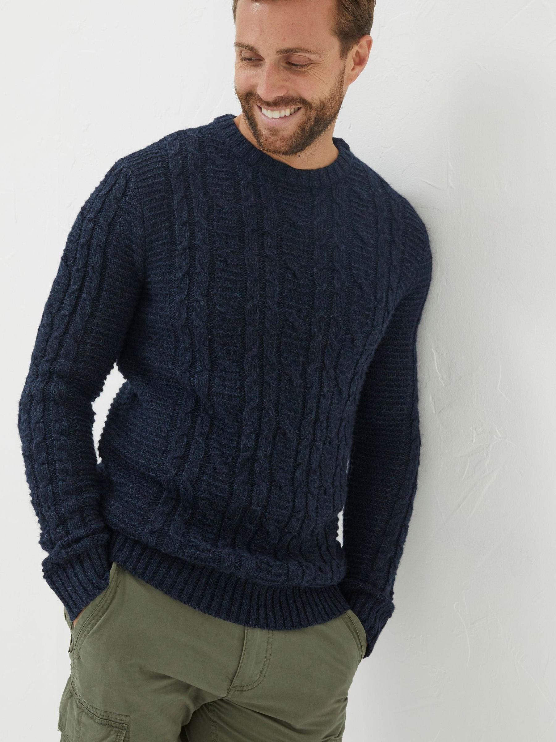 Black Funtley Cable Crew Jumper - Image 1 of 6