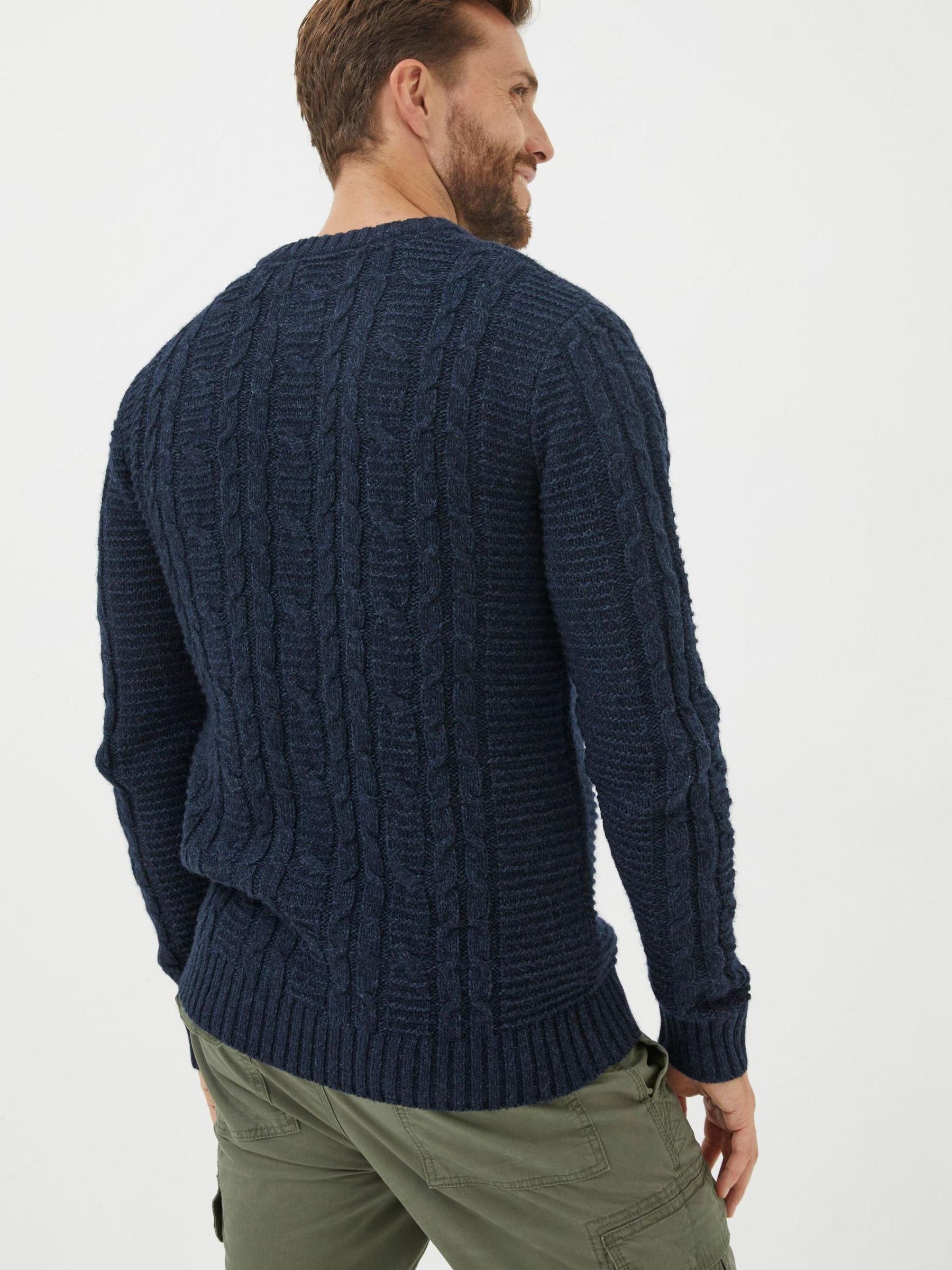 Black Funtley Cable Crew Jumper - Image 2 of 6
