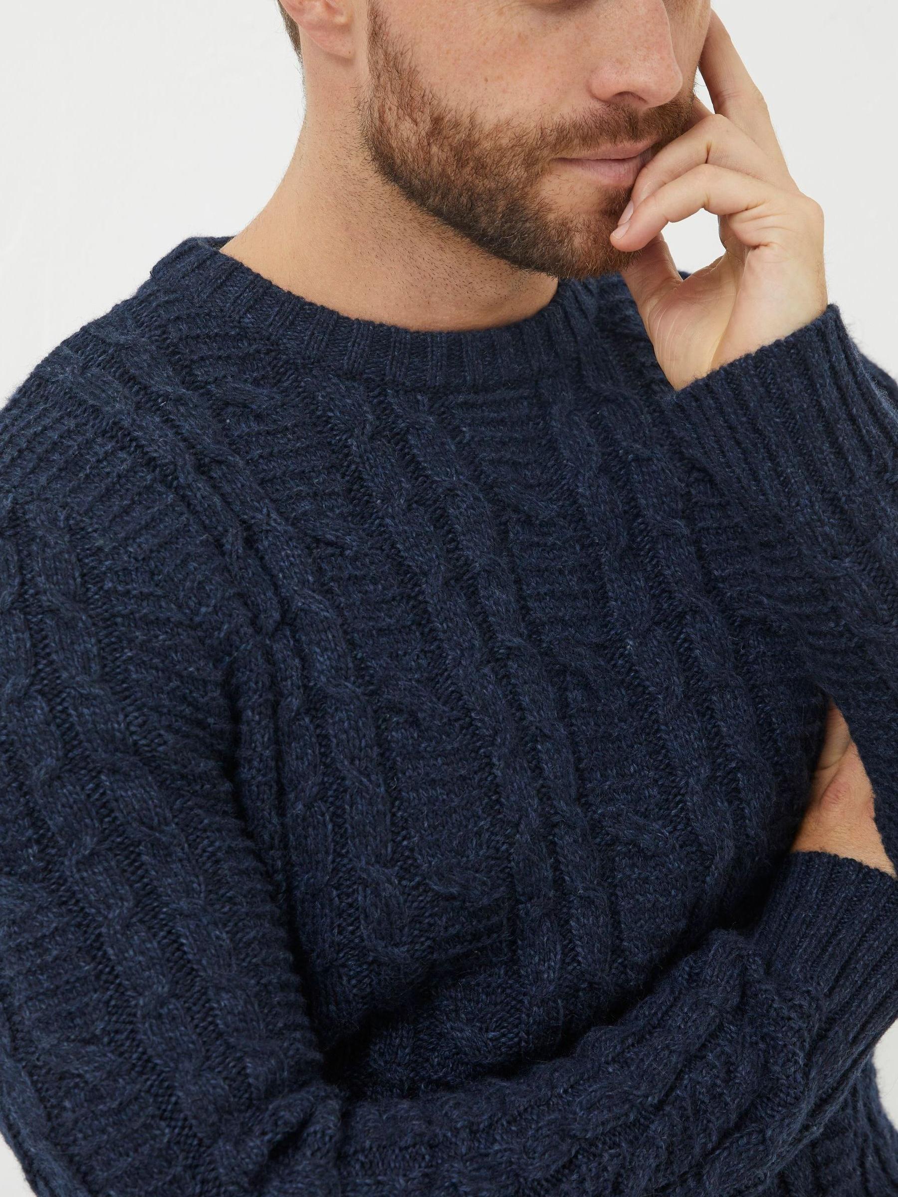 Black Funtley Cable Crew Jumper - Image 4 of 6