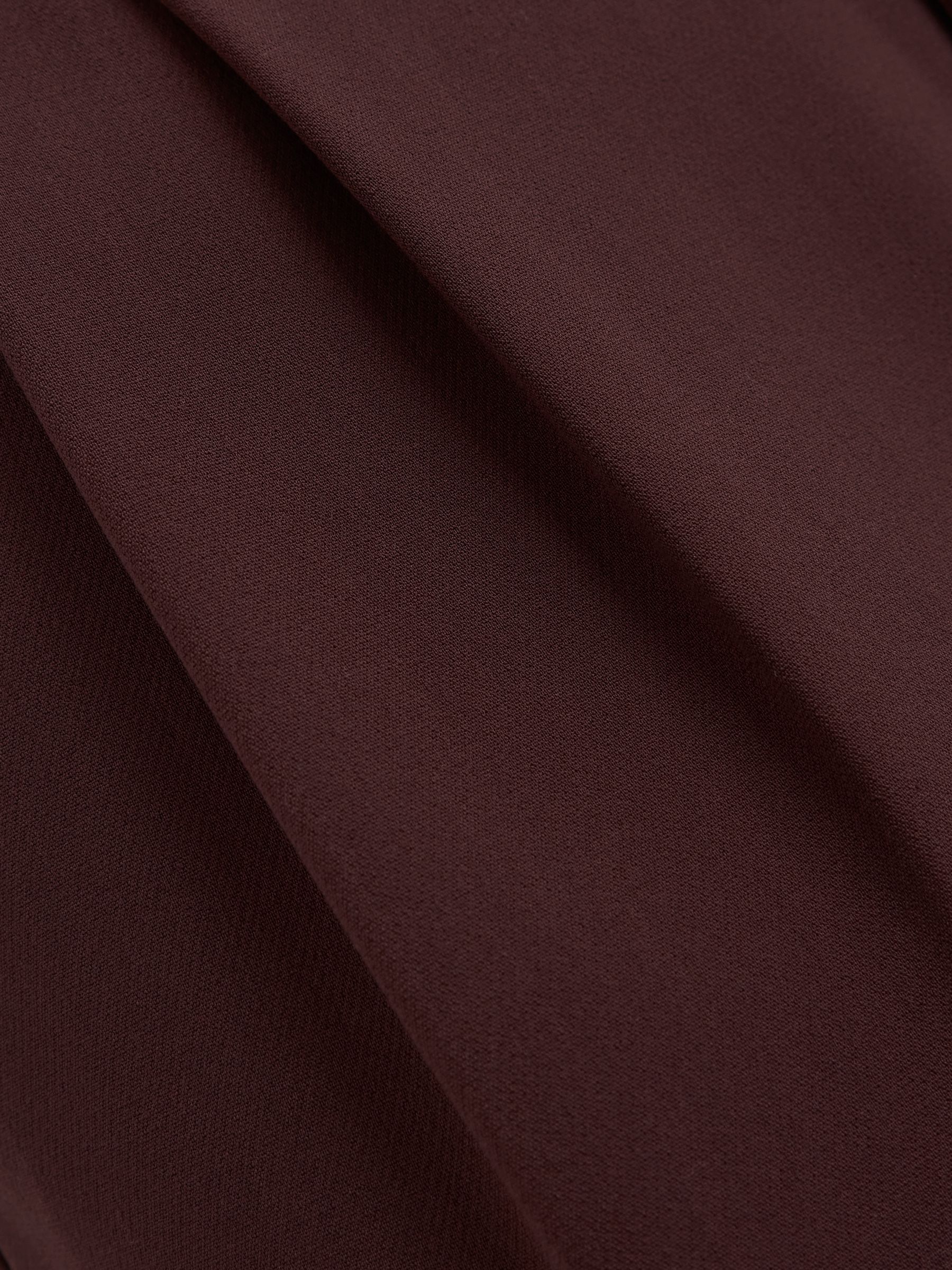 Paige High Rise Rolled Hem Suit Trousers in Mahogany - Image 6 of 6