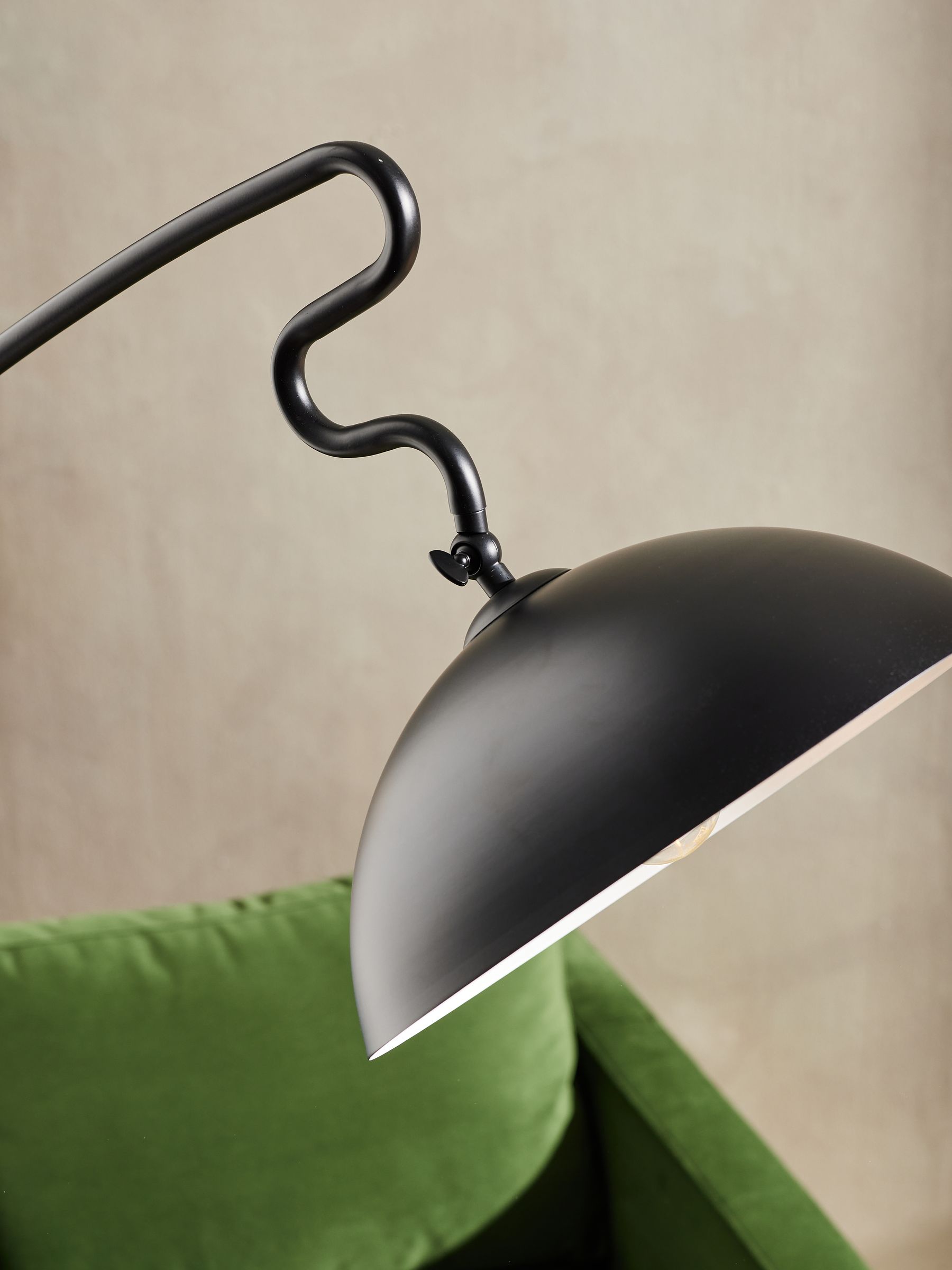 Avery Floor Lamp in Black/Wood - Image 2 of 4