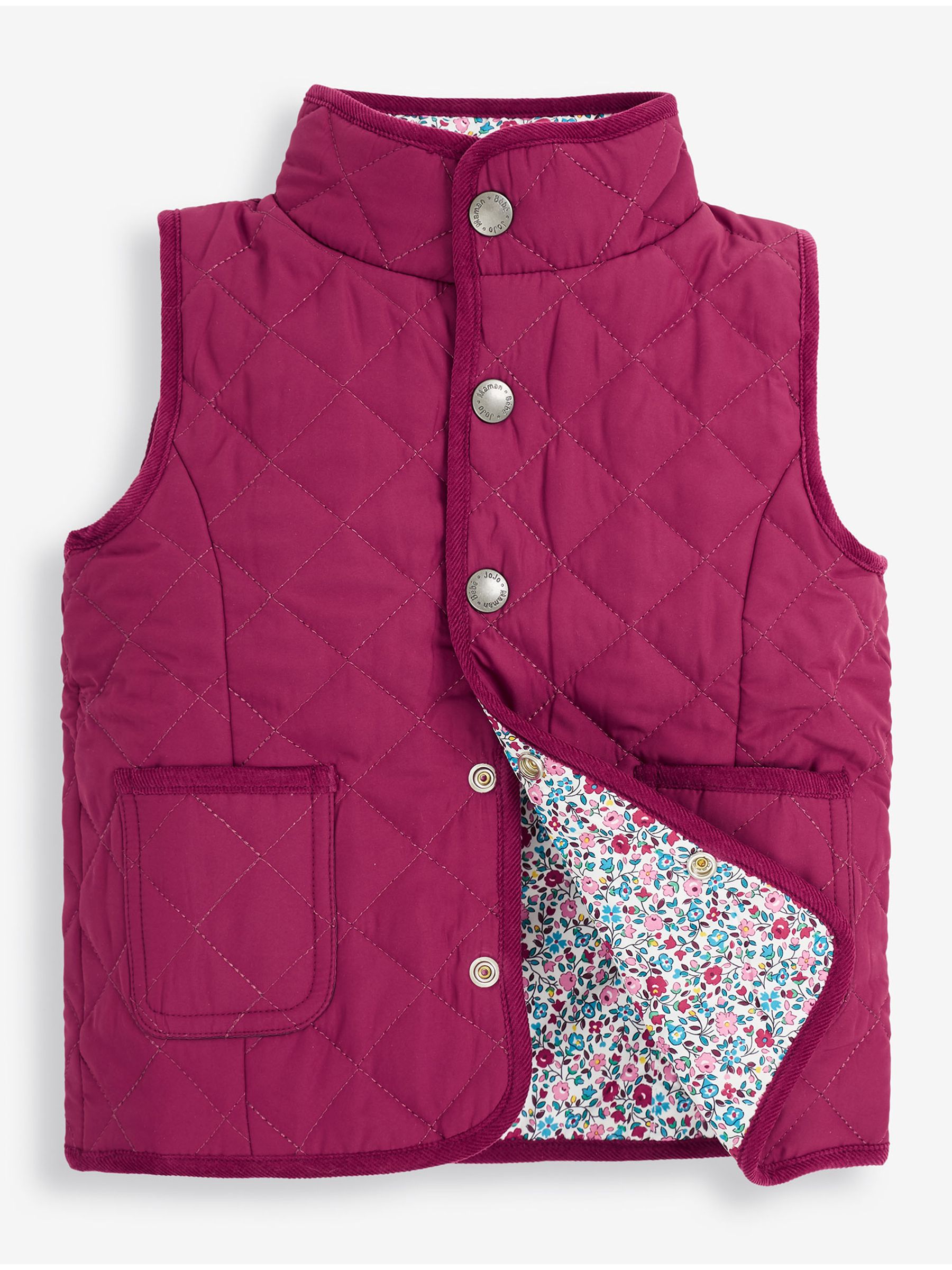 Berry Floral Reversible Quilted Gilet - Image 4 of 5