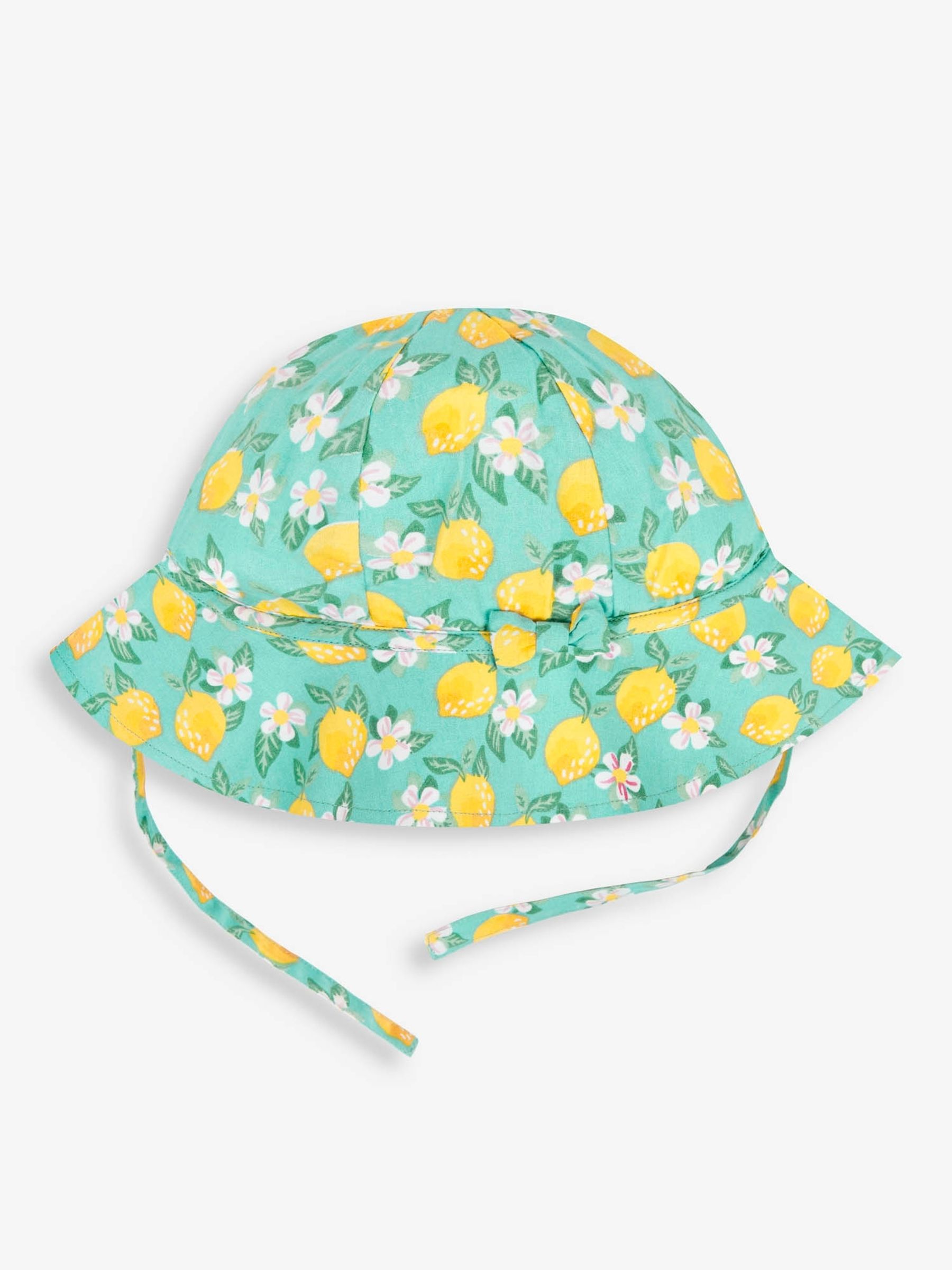Duck Egg Bright Lemon Print Floppy Sun Hat - Image 1 of 2