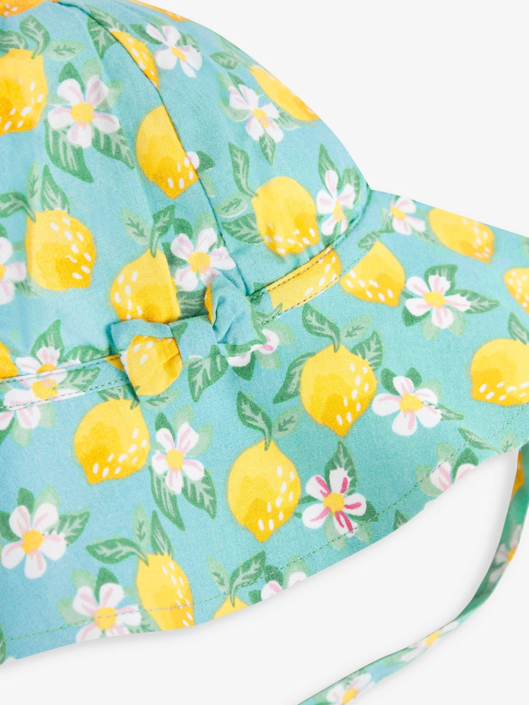 Duck Egg Bright Lemon Print Floppy Sun Hat - Image 2 of 2
