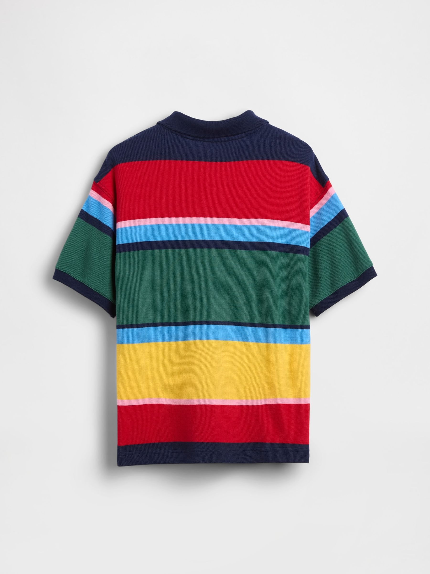Multi Stripe Relaxed Pique Polo Shirt - Image 4 of 5