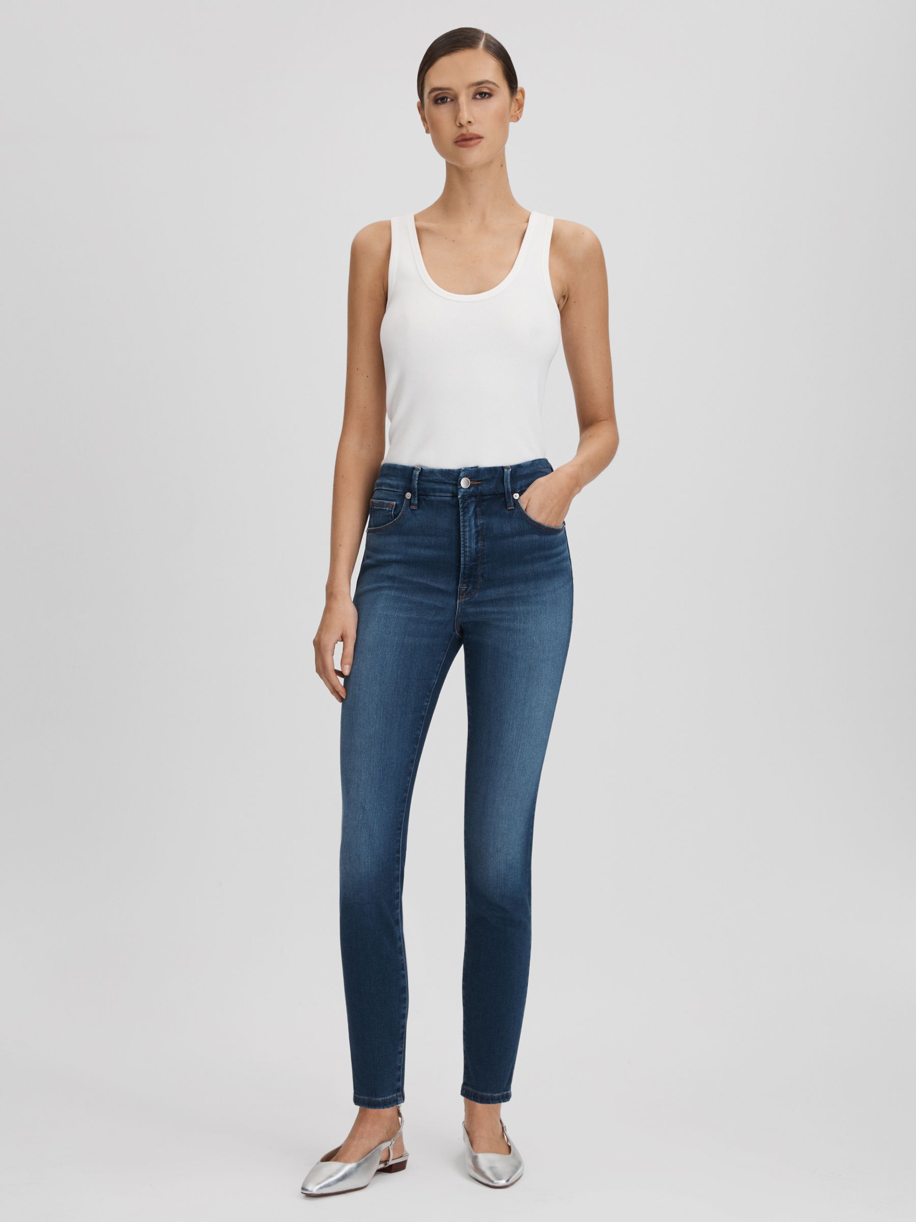 Good American Ultra High Skinny Jeans in Blue - Image 3 of 6