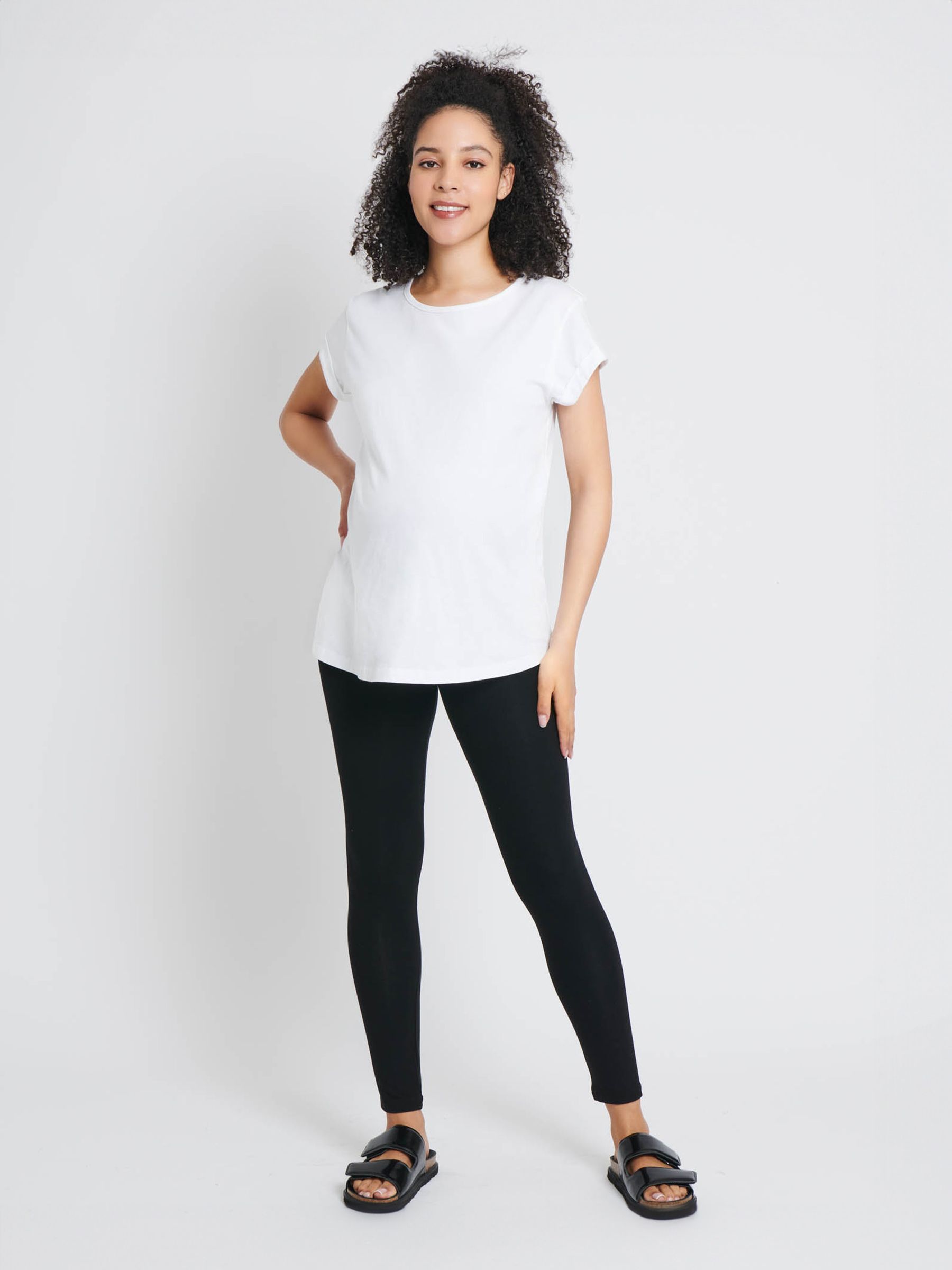 Black 2-Pack Maternity Everyday Leggings - Image 3 of 3