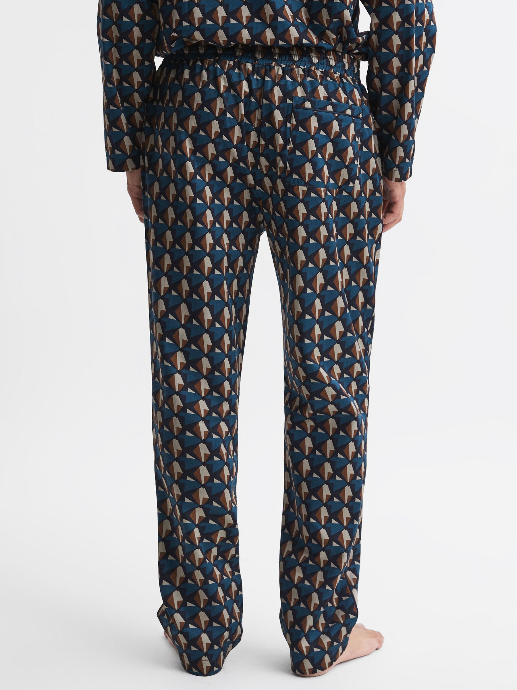 Cotton Printed Drawstring Pyjama Bottoms in Multi - Image 4 of 4