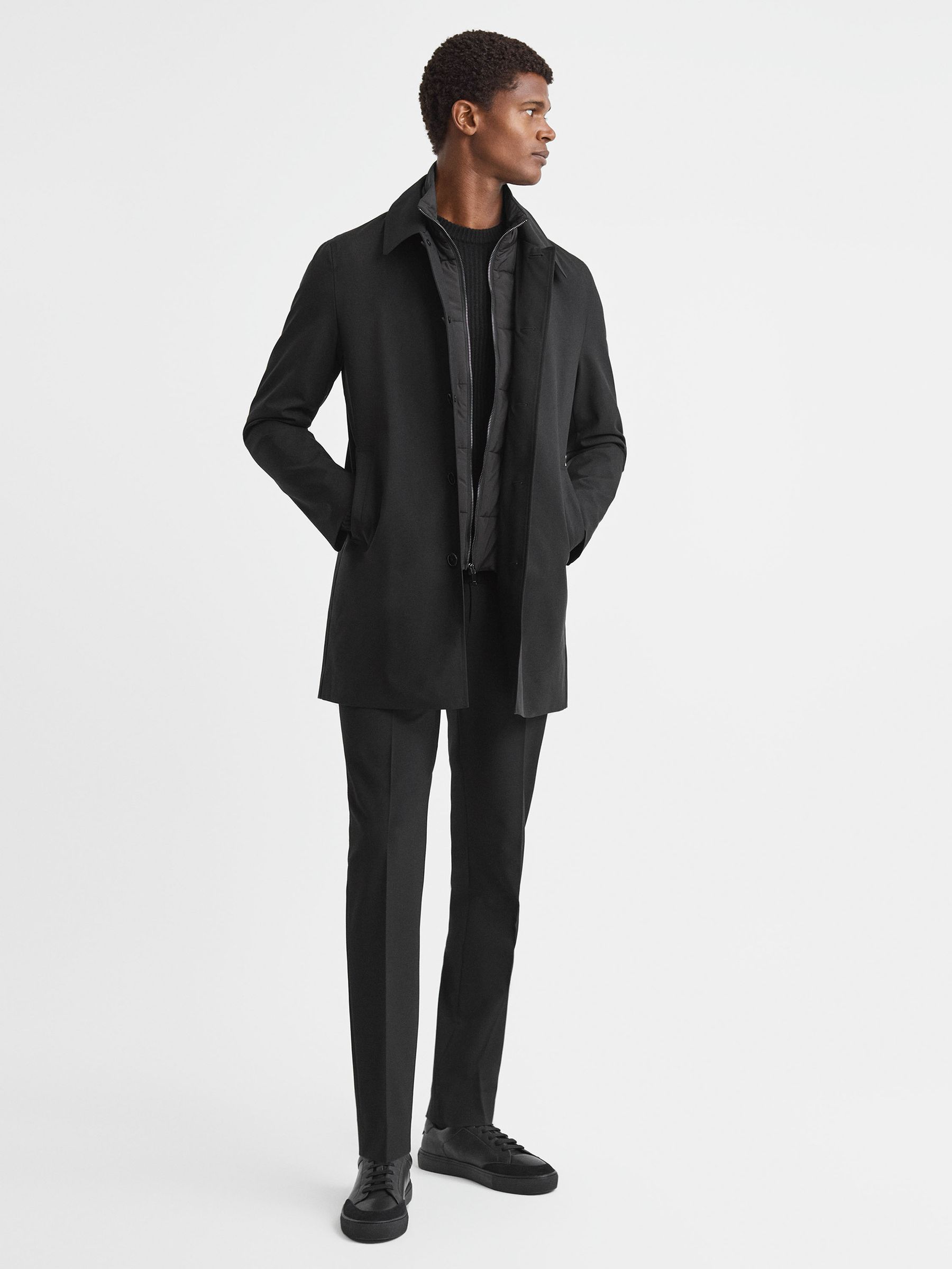 Jacket With Removable Funnel-Neck Insert in Black - Image 1 of 8