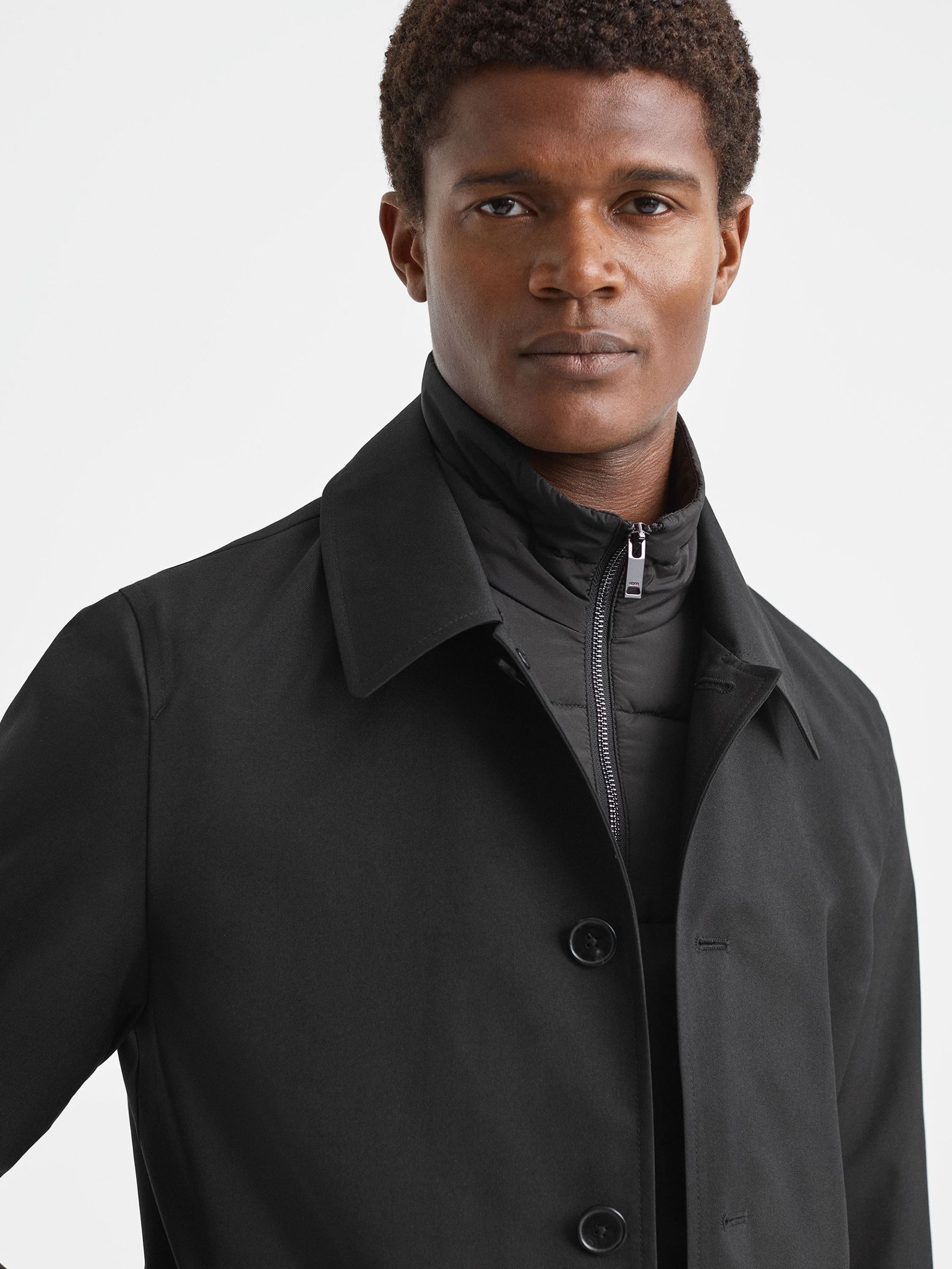 Jacket With Removable Funnel-Neck Insert in Black - Image 3 of 8