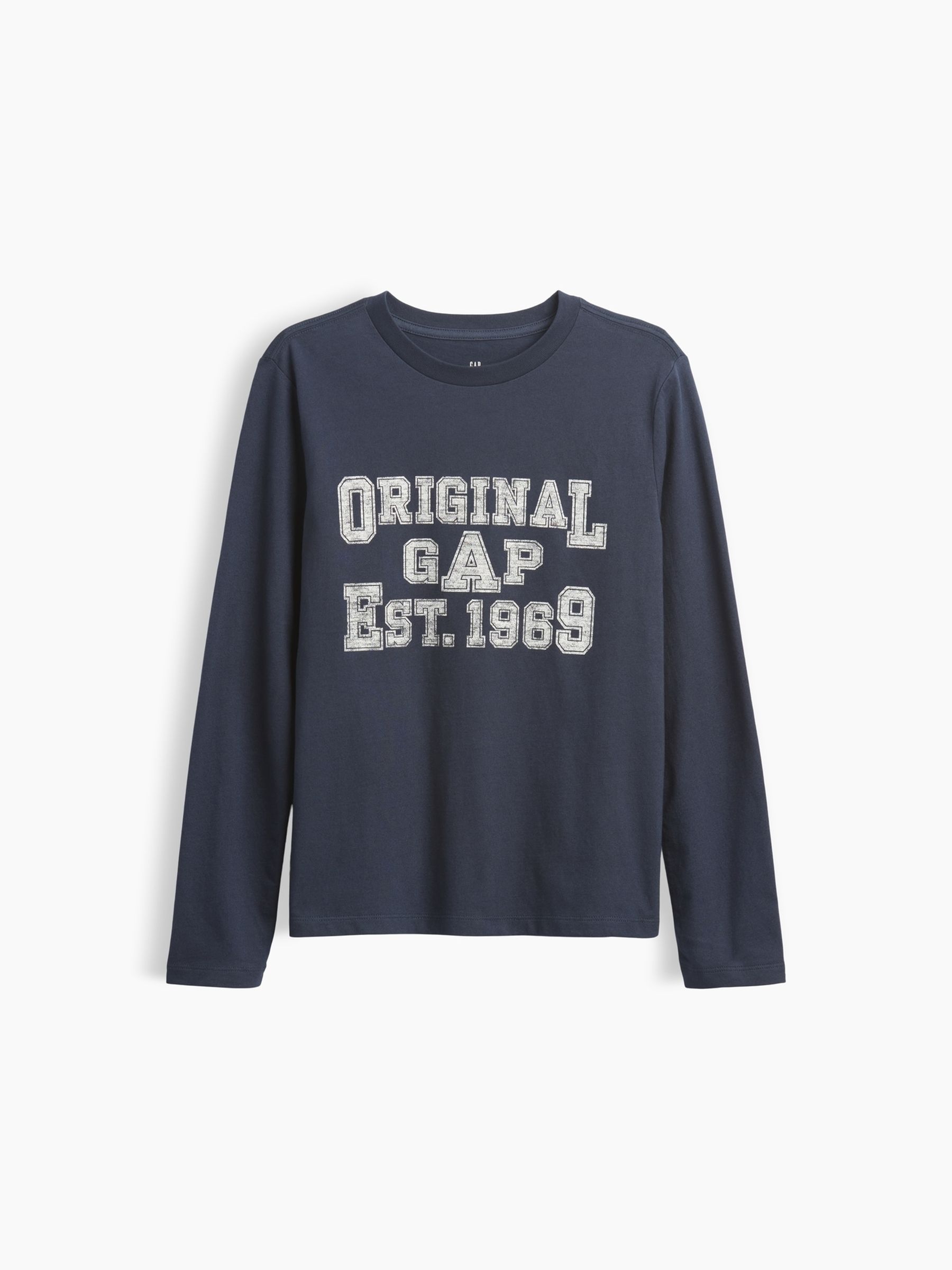 Navy Logo Graphic Long-Sleeve T-Shirt - Image 1 of 3 Navy Logo Graphic Long-Sleeve T-Shirt - Image 1 of 3