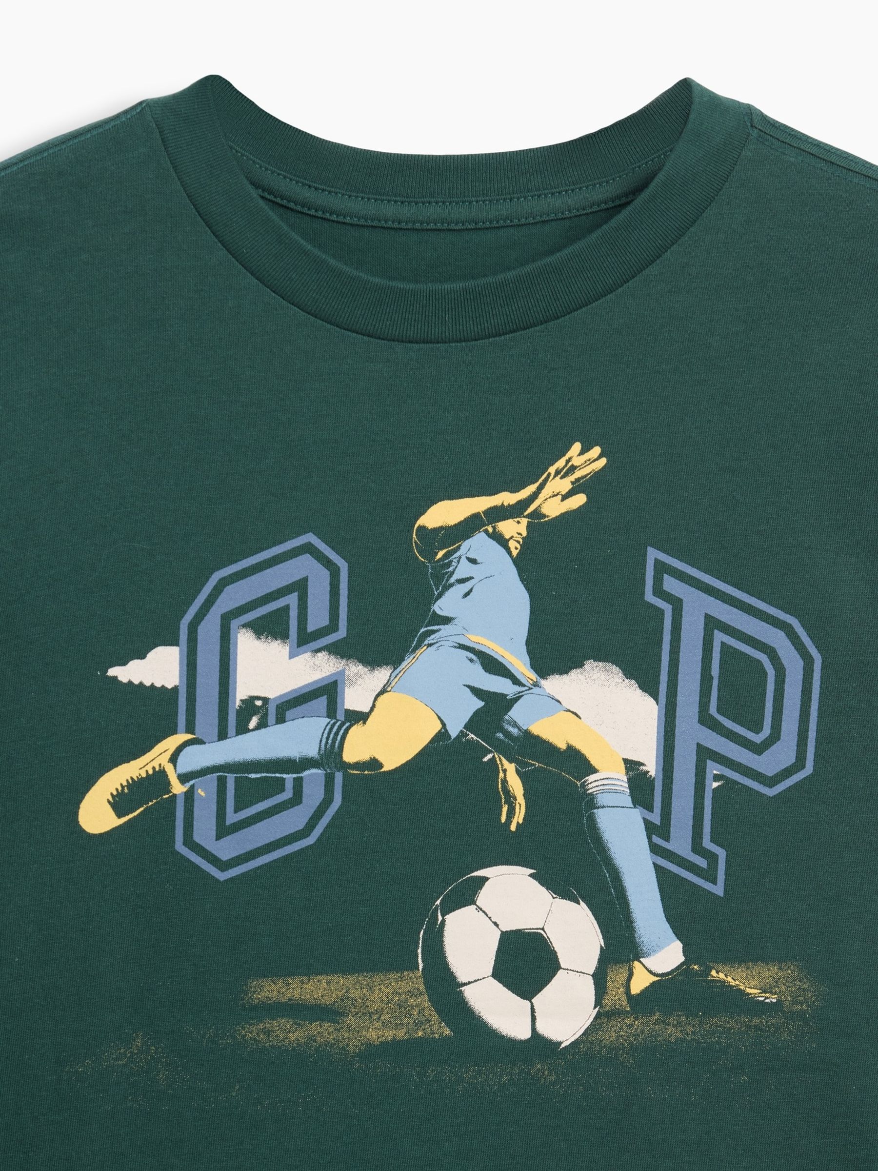 Dark Green Football Logo Graphic Long-Sleeve T-Shirt - Image 3 of 3