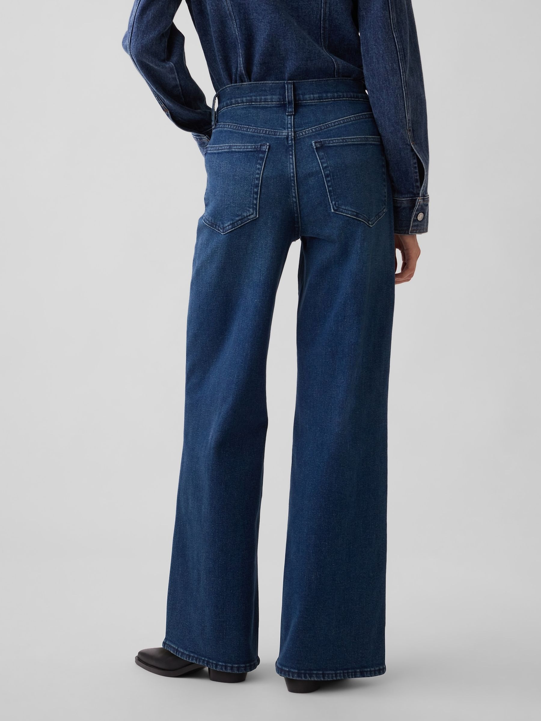 Medium Wash High Waisted Stride Wide-Leg Jeans - Image 2 of 5