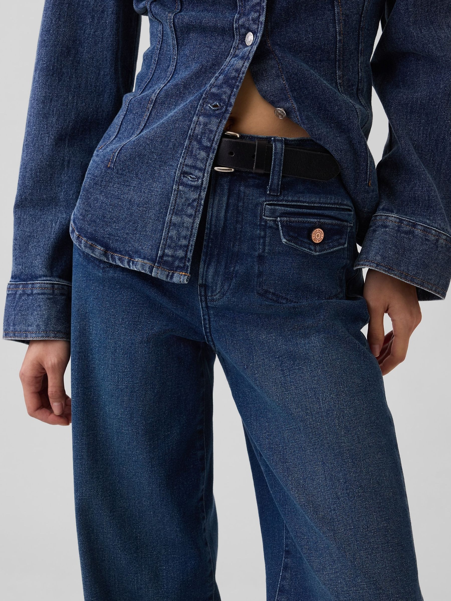 Medium Wash High Waisted Stride Wide-Leg Jeans - Image 5 of 5