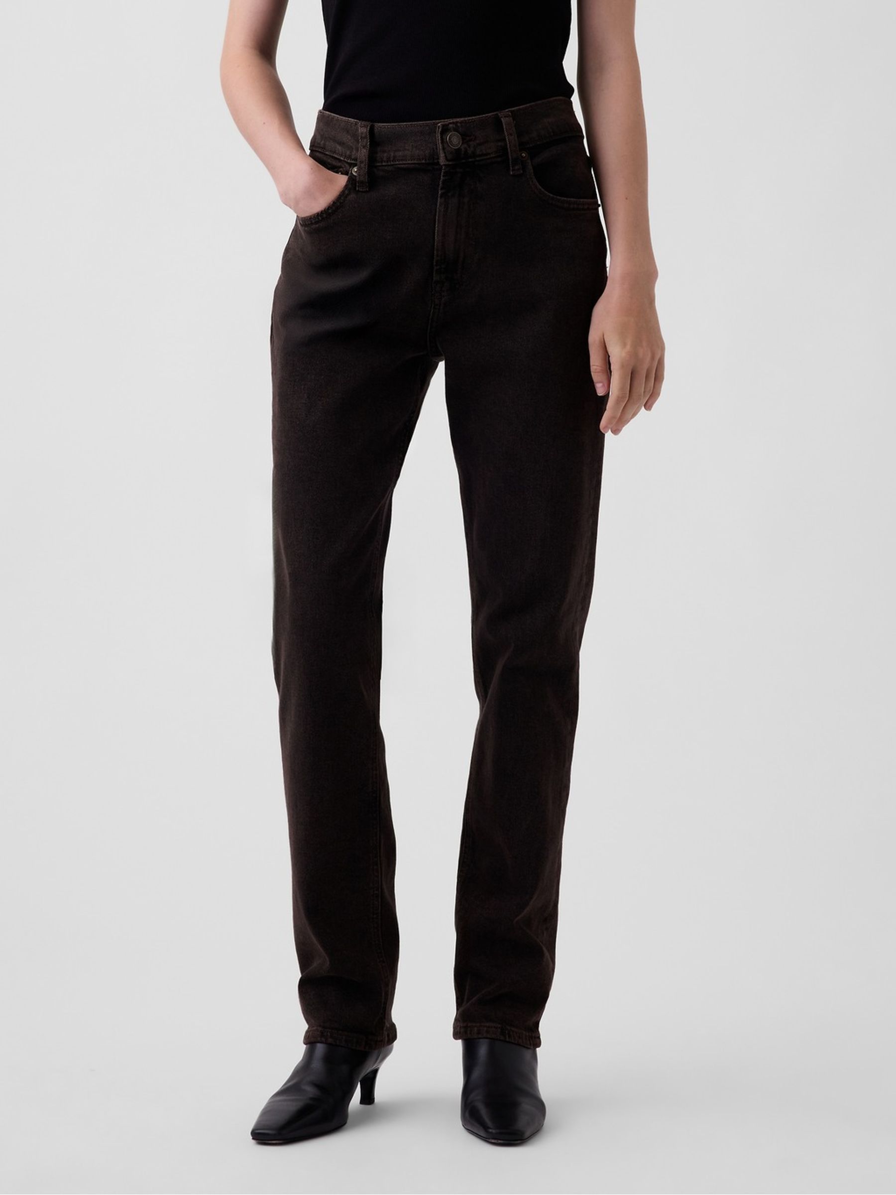 Brown High Waisted '90s Slim Straight Jeans - Image 2 of 8