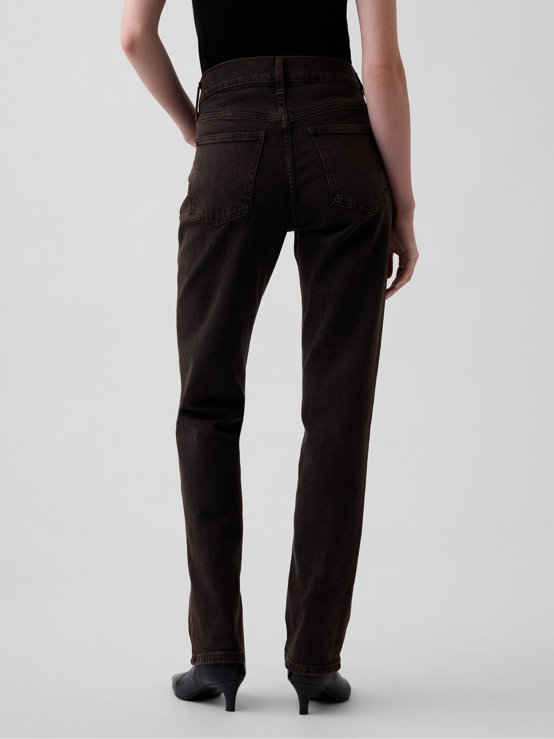 Brown High Waisted '90s Slim Straight Jeans - Image 4 of 8