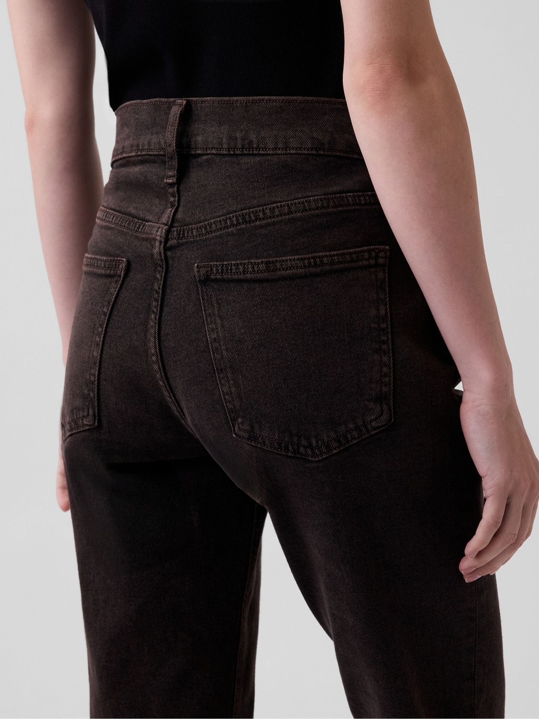 Brown High Waisted '90s Slim Straight Jeans - Image 5 of 8