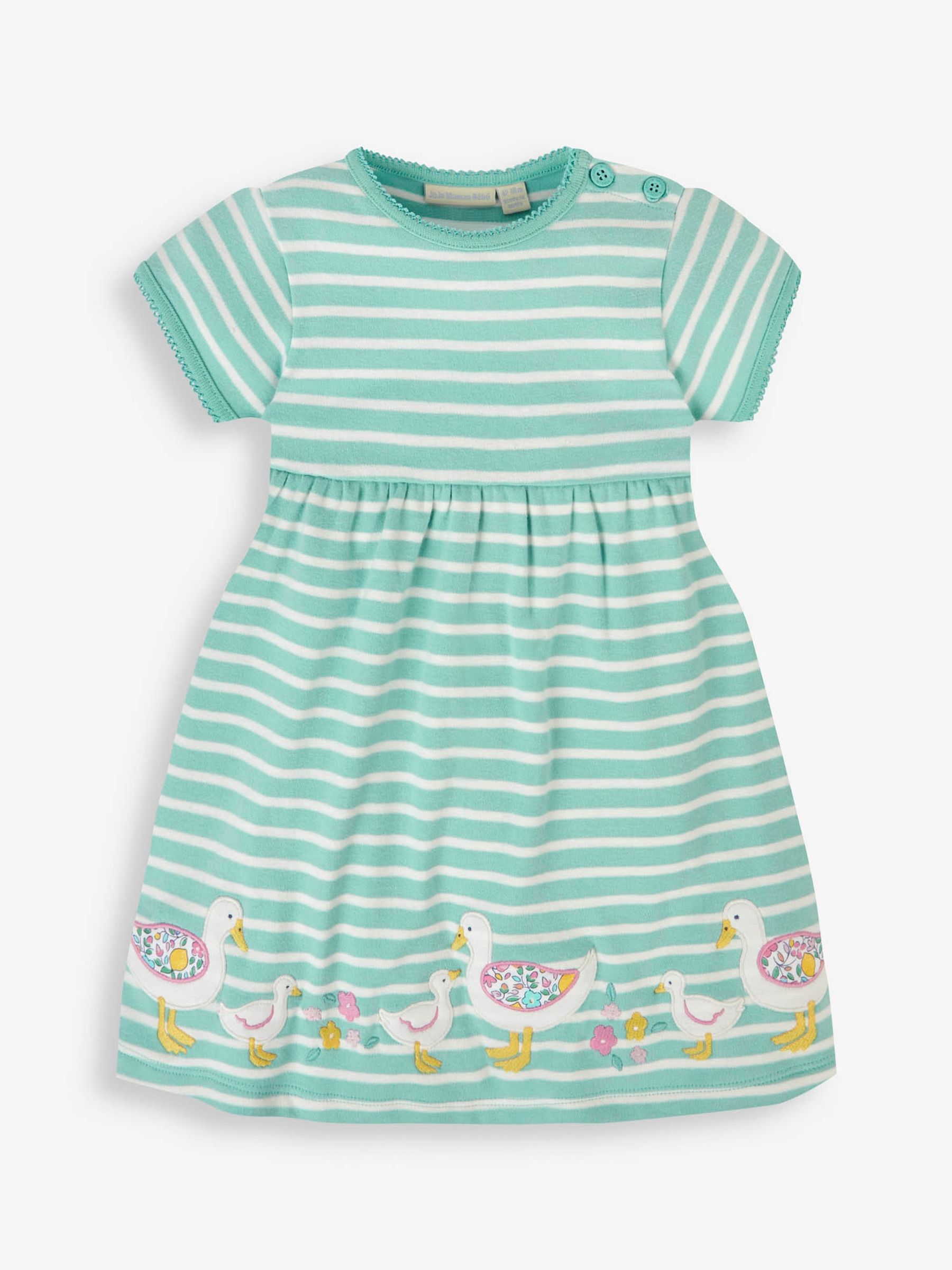 Duck Egg Stripe Duck Appliqué Dress - Image 1 of 3