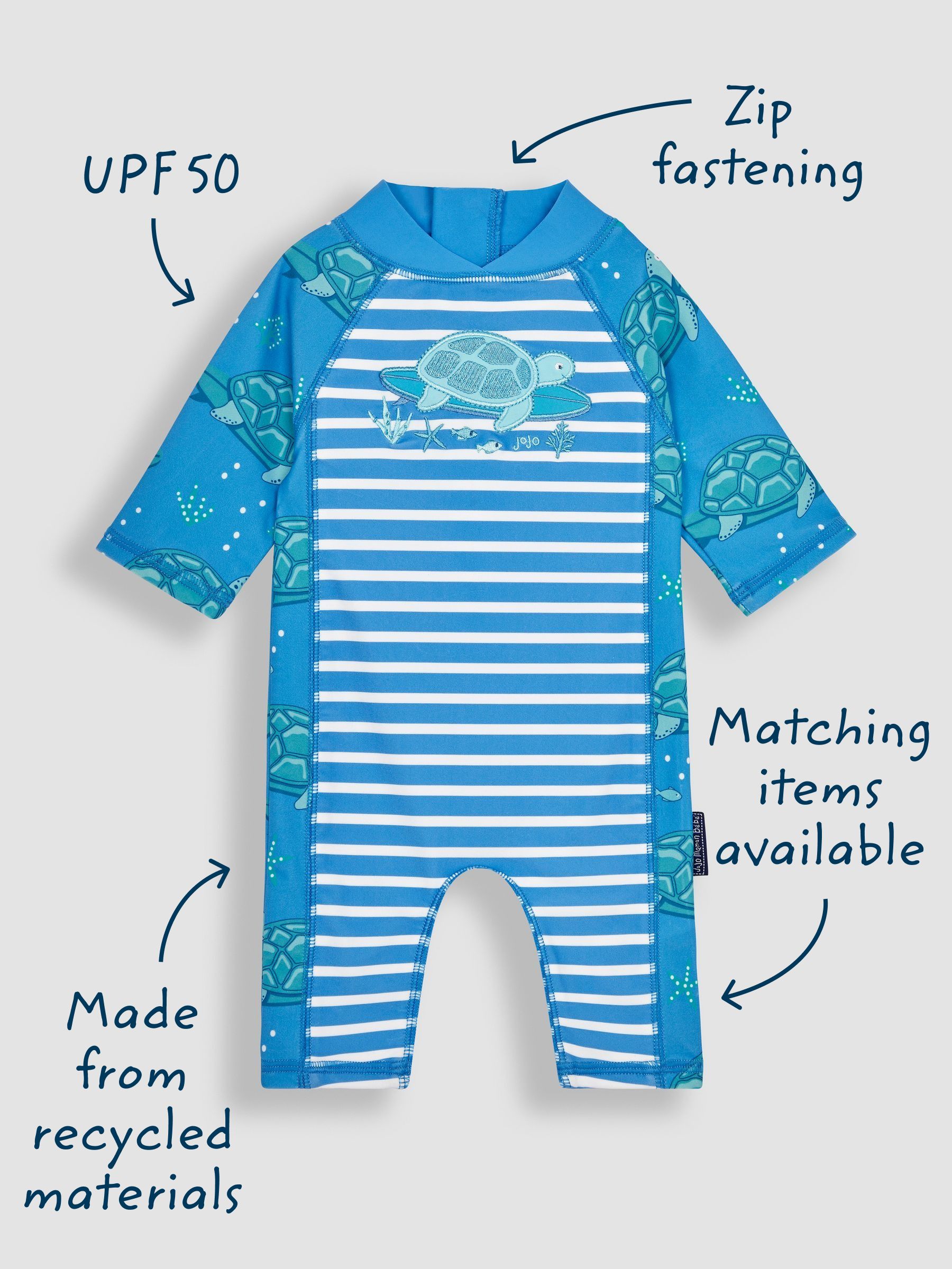 Aqua Blue UPF 50 1-Piece Sun Protection Suit - Image 4 of 5