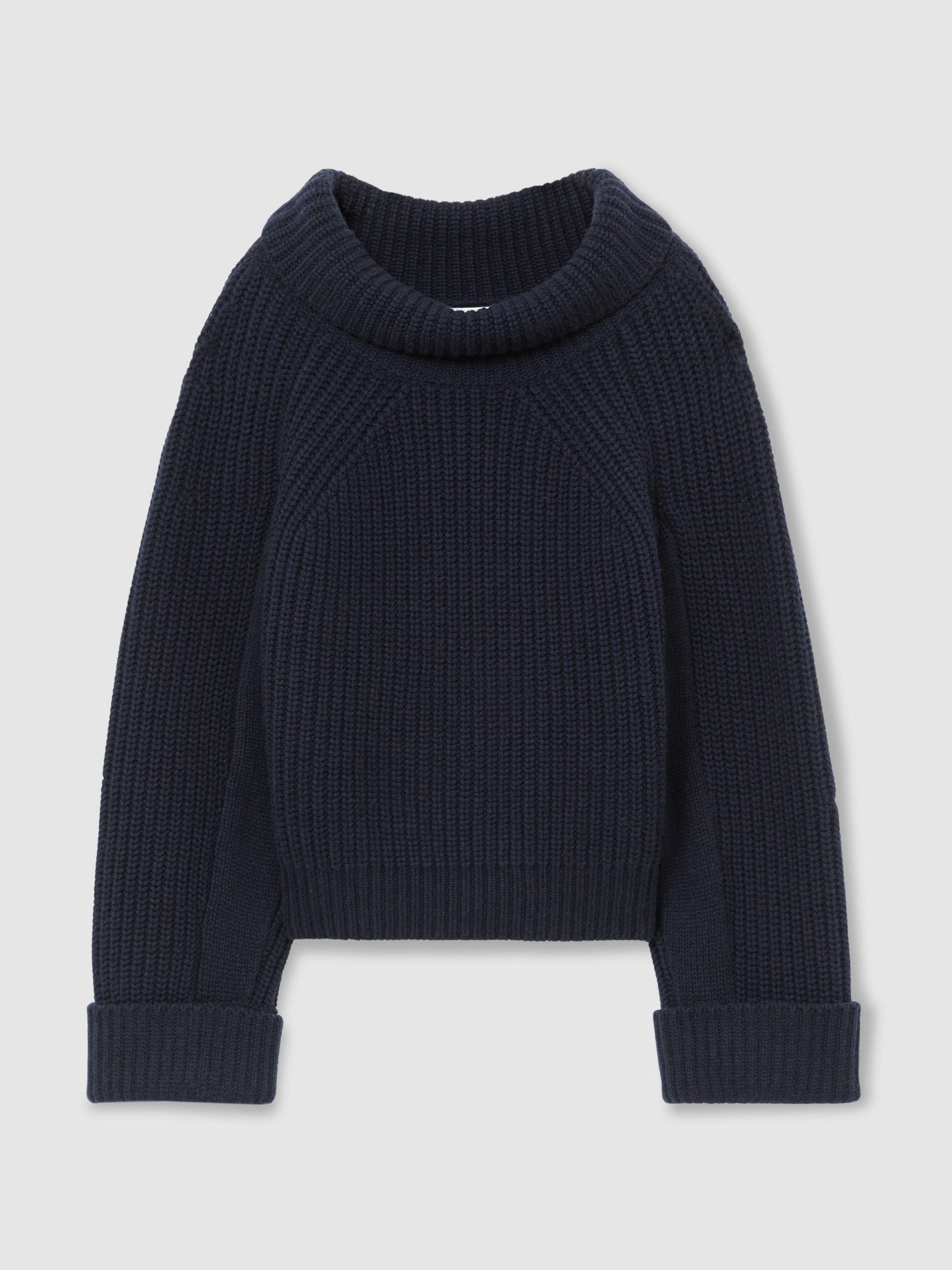 Atelier Navy Wool-Cashmere Ribbed Roll-Neck Jumper in Navy - Image 2 of 9