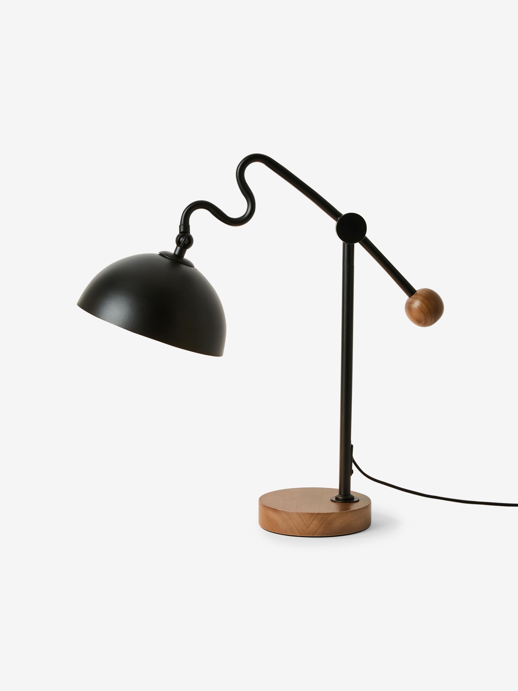 Avery Table Lamp in Black/Wood - Image 5 of 5