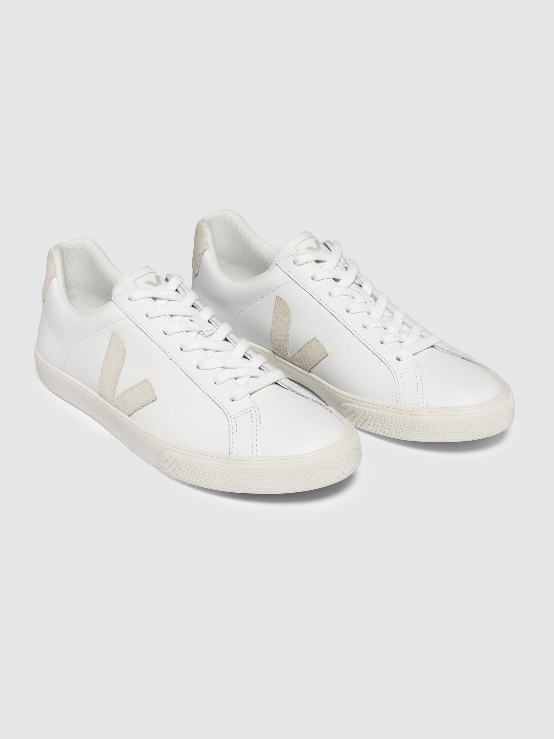 Veja Leather Trainers in Extra White Sable - Image 2 of 3