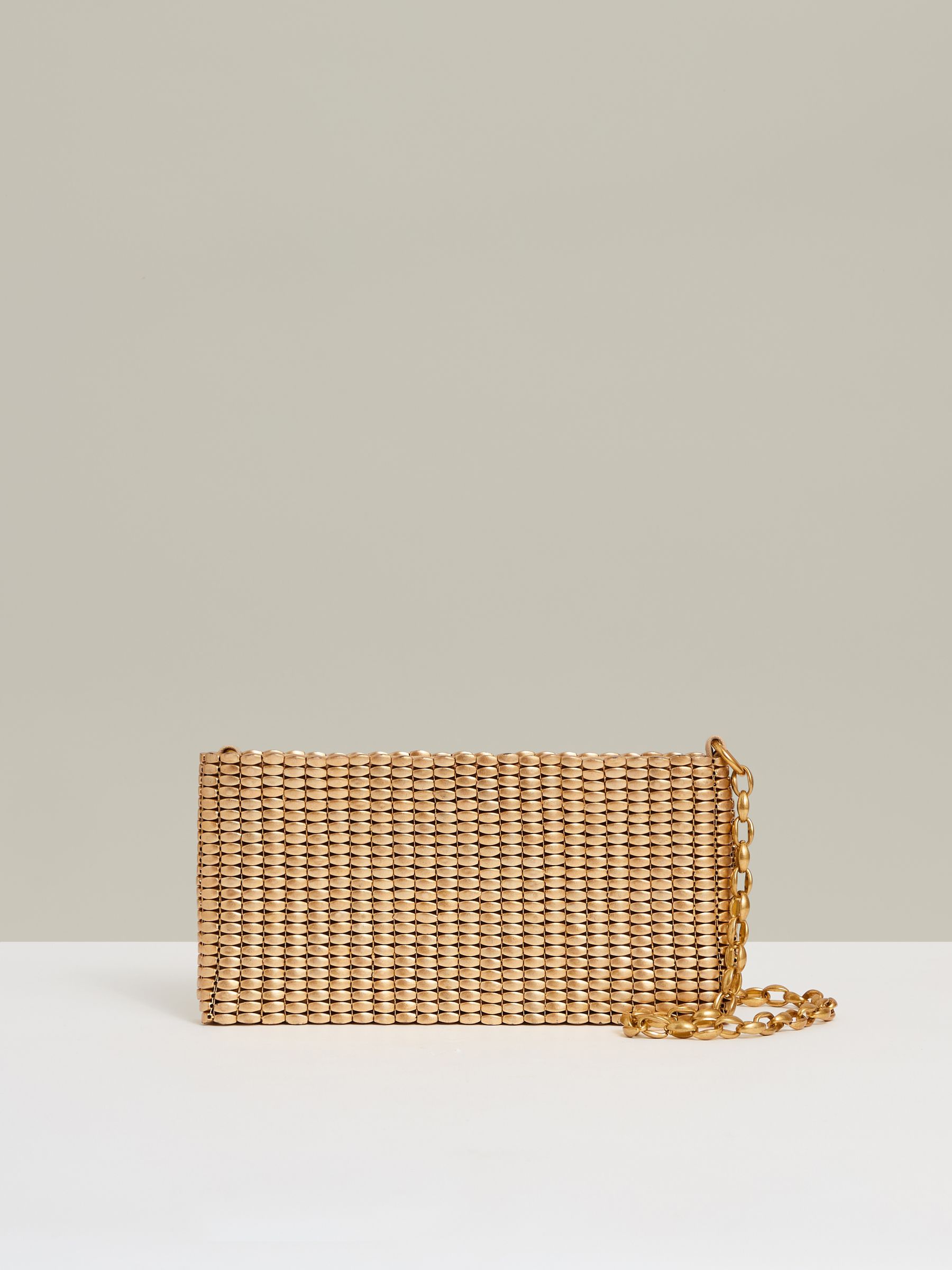 Beaded Removable Strap Shoulder Bag in Gold - Image 1 of 7