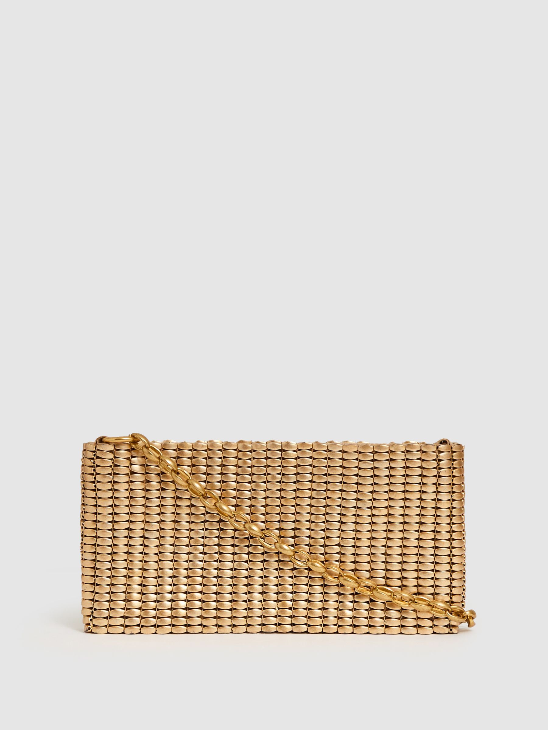 Beaded Removable Strap Shoulder Bag in Gold - image 2